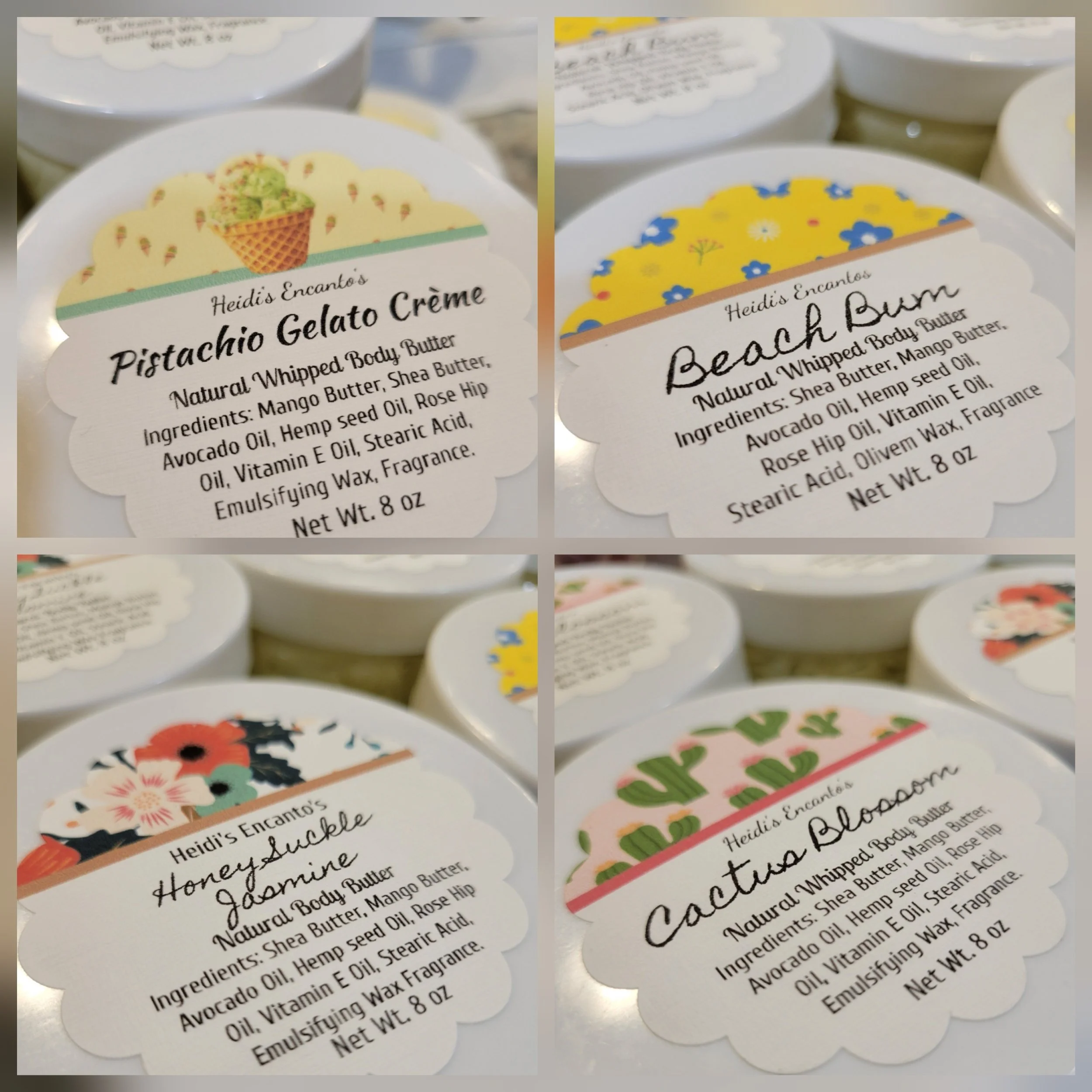 Handcrafted body butters by Heidi’s Encantos Studio made in small batches in the RGV Vegan Friendly