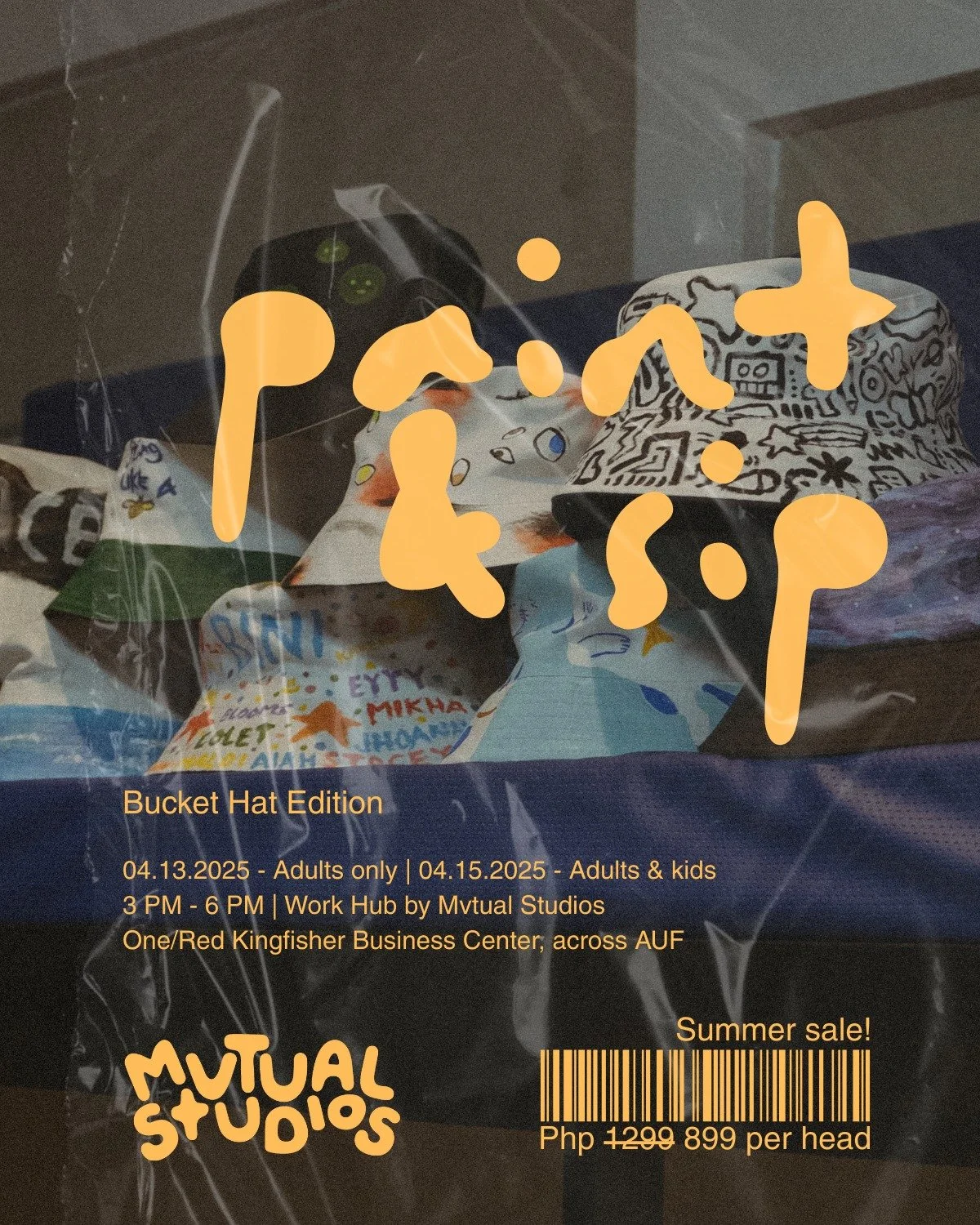 Paint &amp; sip a little something with us this weekend? 🎨🍷 We&rsquo;re going wearable this time! 👒✨

🗓️ Apr 13 (Sunday) &ndash; Adults Only
🗓️ Apr 15 (Tuesday) &ndash; Adults &amp; Kids 4+
🕒 3 PM &ndash; 6 PM
📍 Work Hub by Mvtual Studios, 3rd