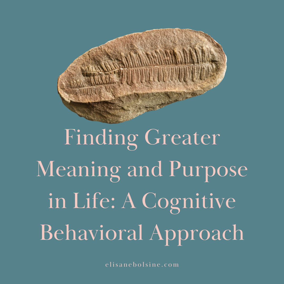 Finding Greater Meaning and Purpose in Life: A Cognitive Behavioral Approach