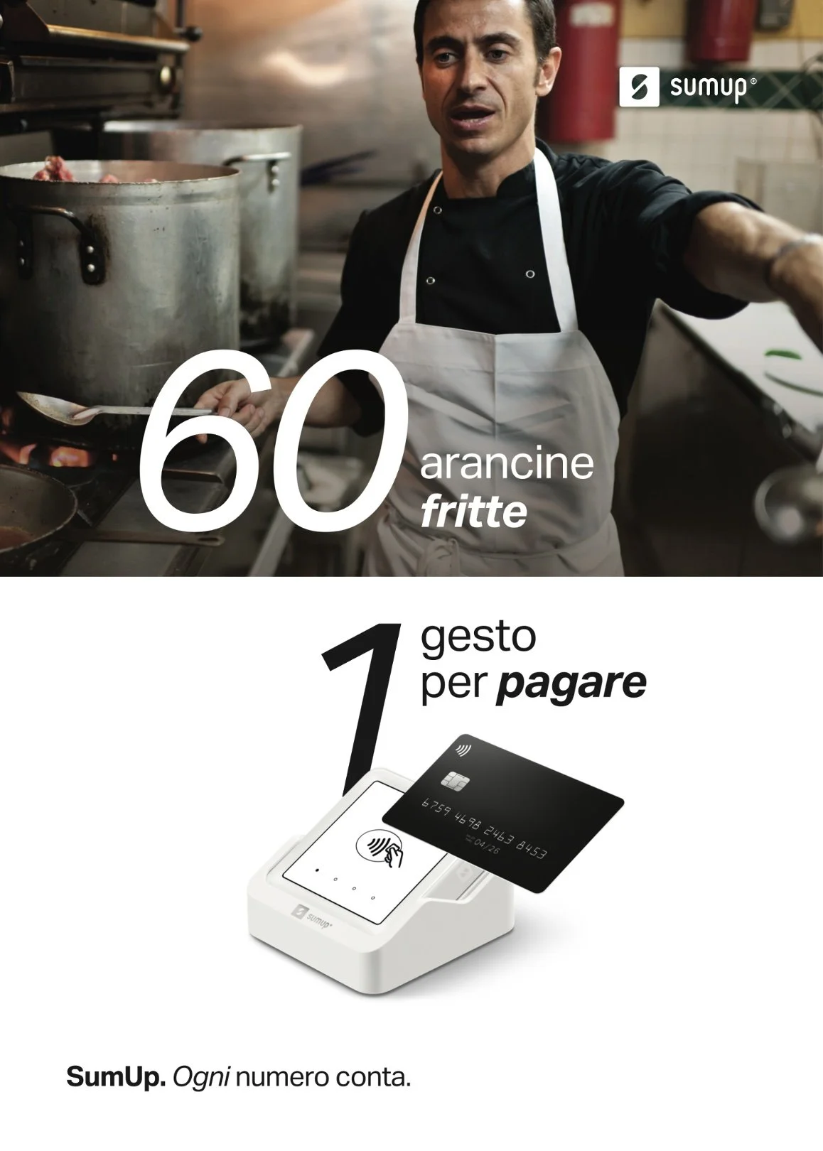 SumUp OOH placement preview in Palermo for the campaign "Ogni numero conta"