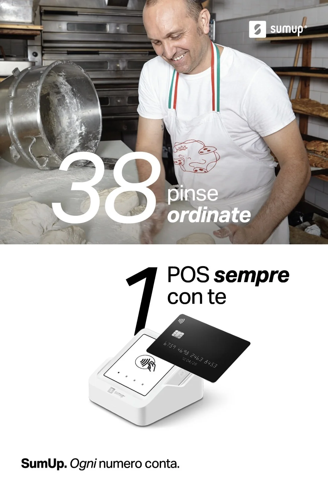 SumUp OOH placement preview in Rome for the campaign "Ogni numero conta"