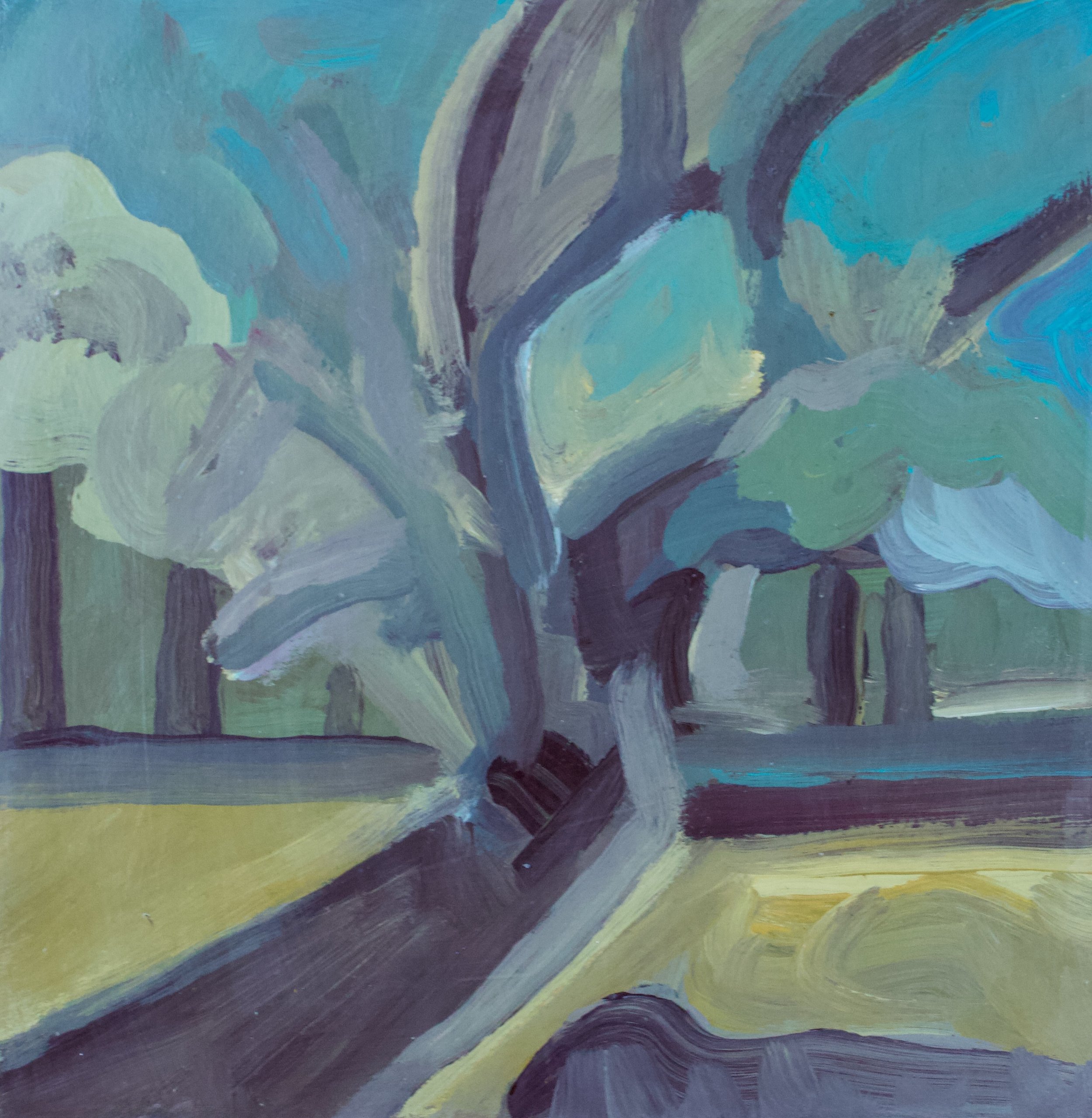 This acrylic painting on handmade panel, part of my ‘TIMESHIFT LANDSCAPES’ series, explores the fluid boundaries between memory and projection. Dynamic brushwork captures natural forms in a moment of transformation, rendered in a neo-futurist style t