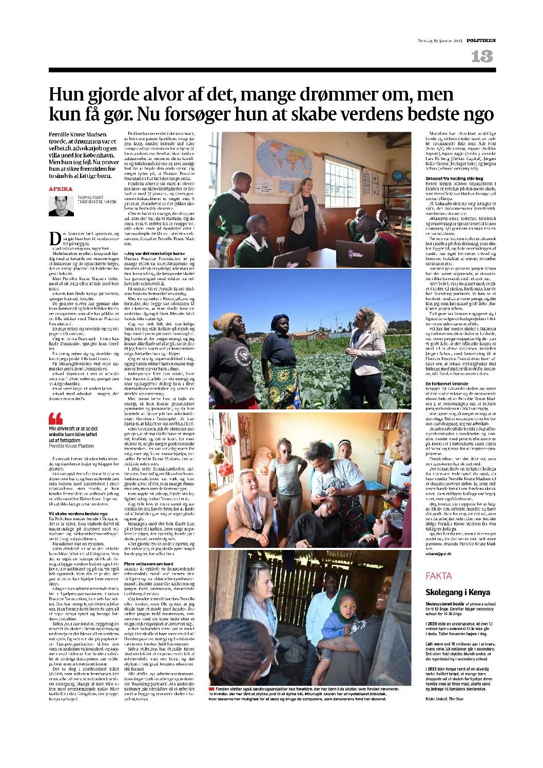 Pernille’s Journey Featured in Politiken