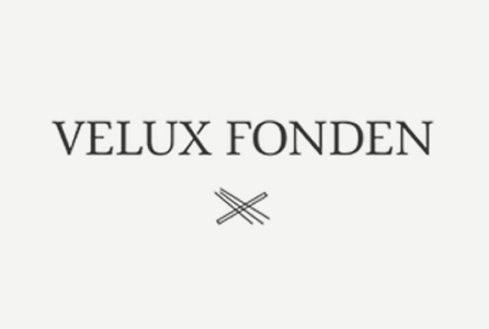 Text reading 'Velux Fonden' with a small decorative line beneath it.