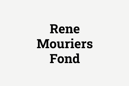 Text on a white background reading 'Rene Mouriers Fond' in black font.