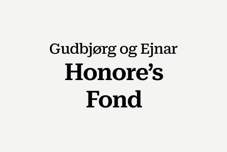 Text reading 'Gudbjørg og Ejnar Honore's Fond' on a plain background.