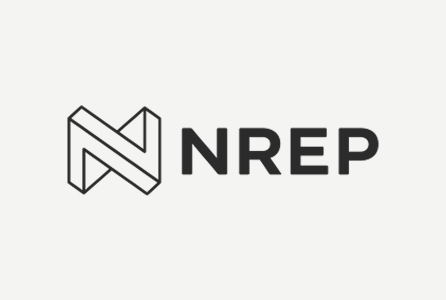 NREP logo with a geometric 'N' design and bold text