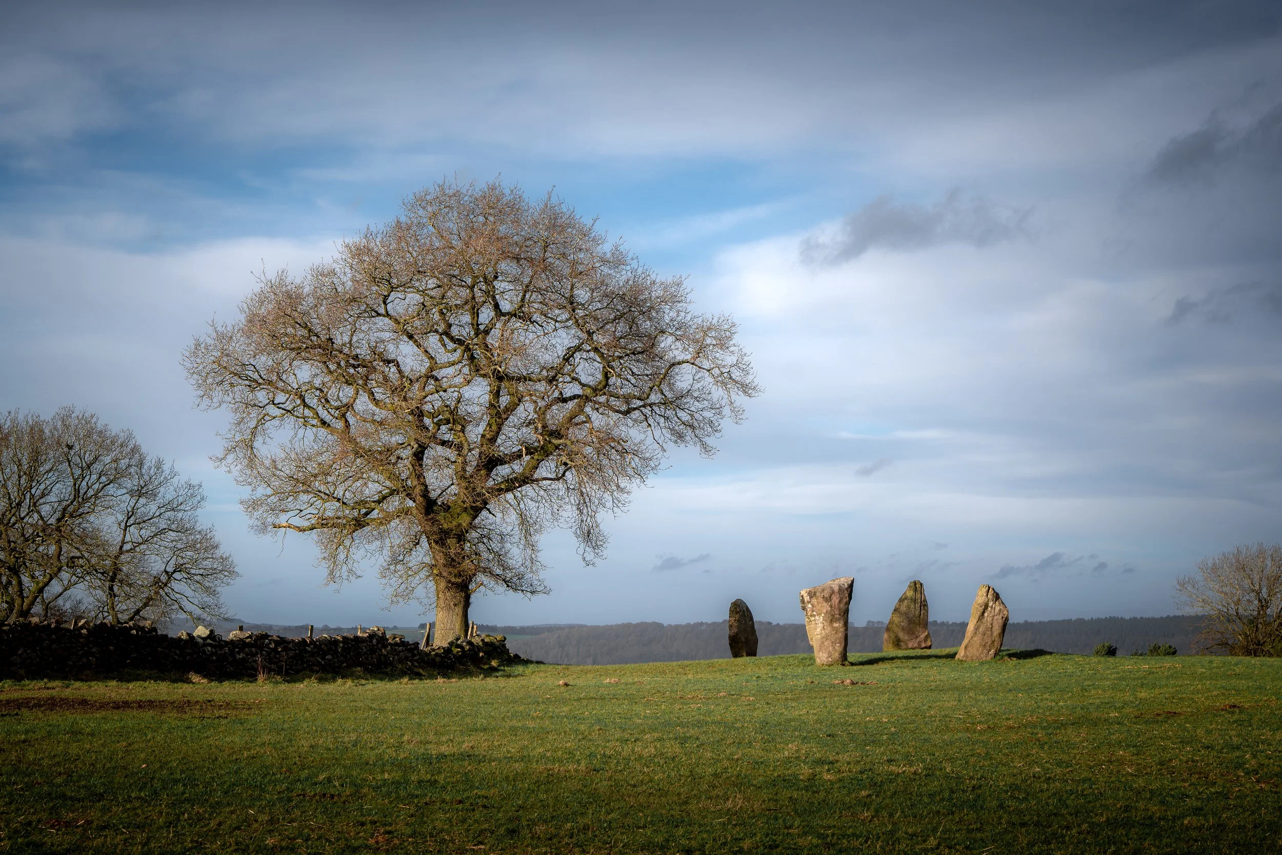 Photographing Three Stone Circles near Birchover