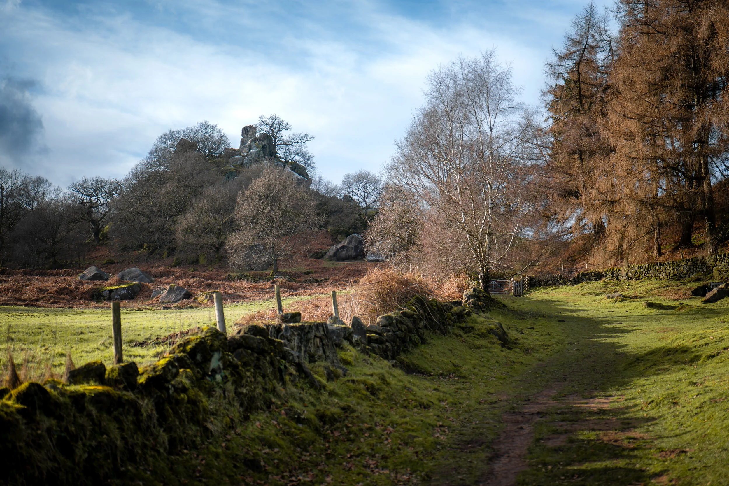 Robin Hood's Stride rock formation, also known as Mock Beggar's Hall. Harthill Moor, Derbyshire.