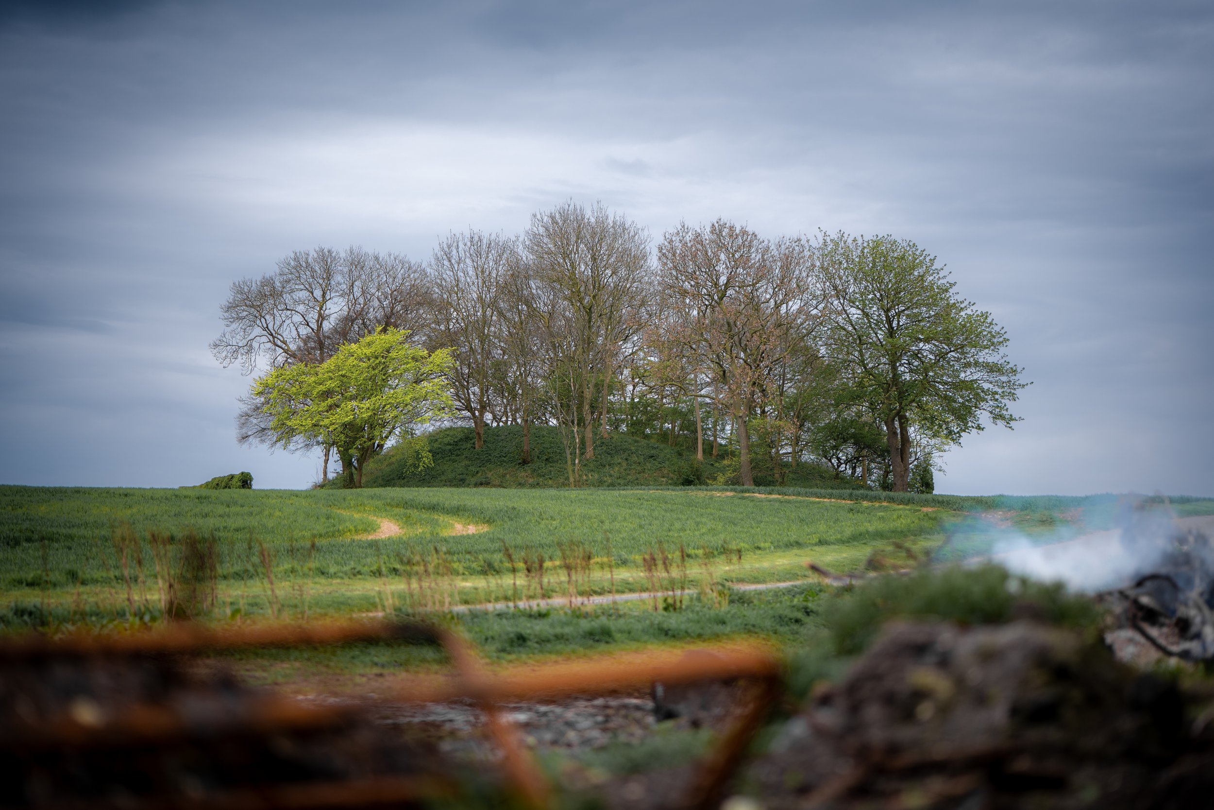 Willy Howe, an earthen burial mound where twelfth-century historian William of Newburgh reported fairies singing and banqueting. Thwing, East Riding of Yorkshire.