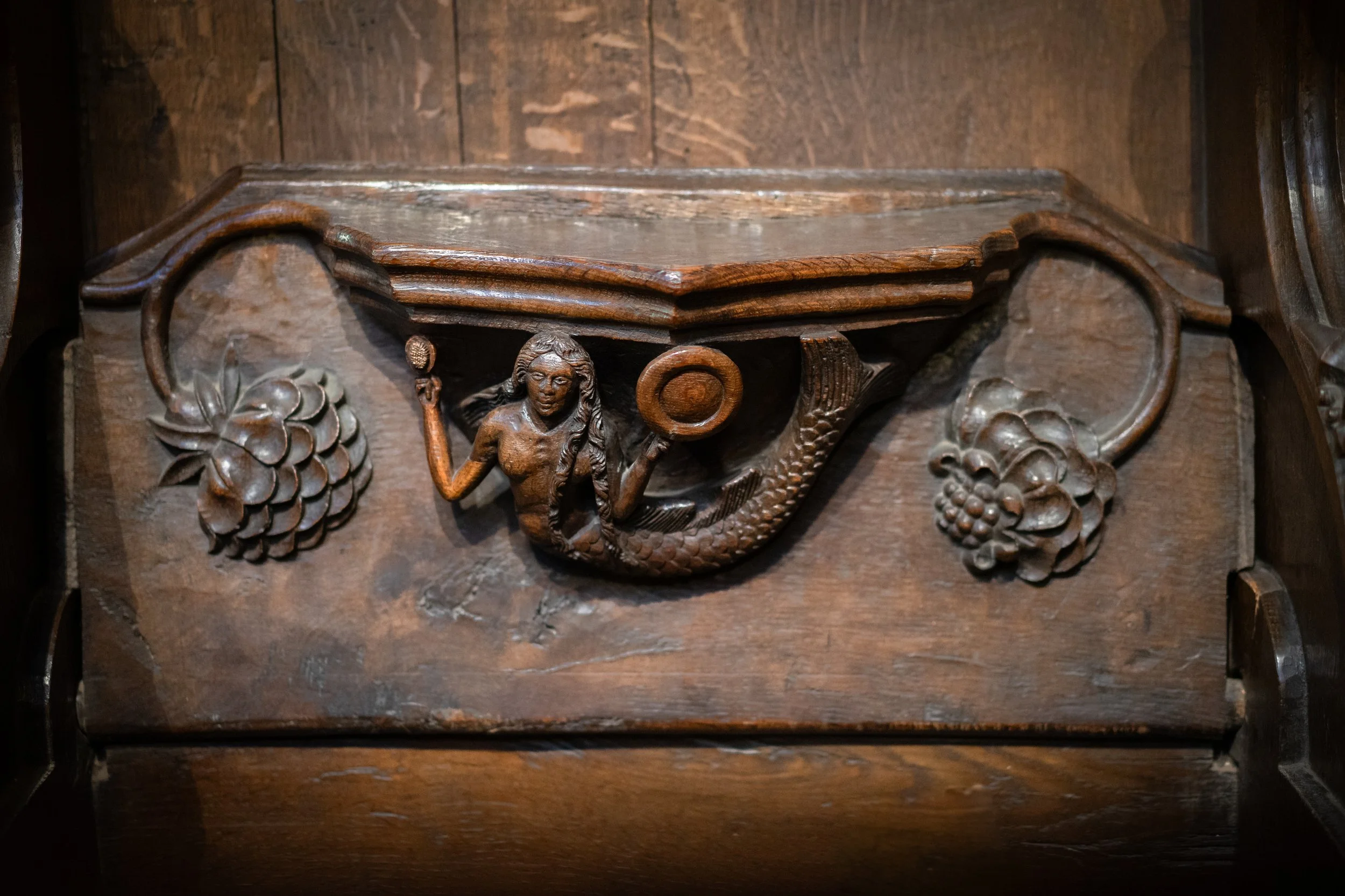 Another church mermaid. St Peter and St Wilfrid, Ripon, North Yorkshire.
