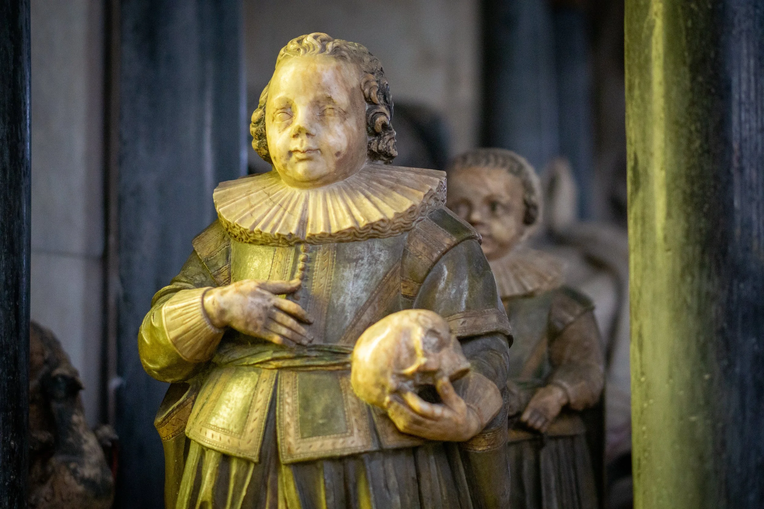 Memorial to Henry and Francis Manners, the sons of the Sixth Earl of Rutland who died of suspected witchcraft in 1613 and 1620. St Mary the Virgin, Bottesford, Leicestershire.
