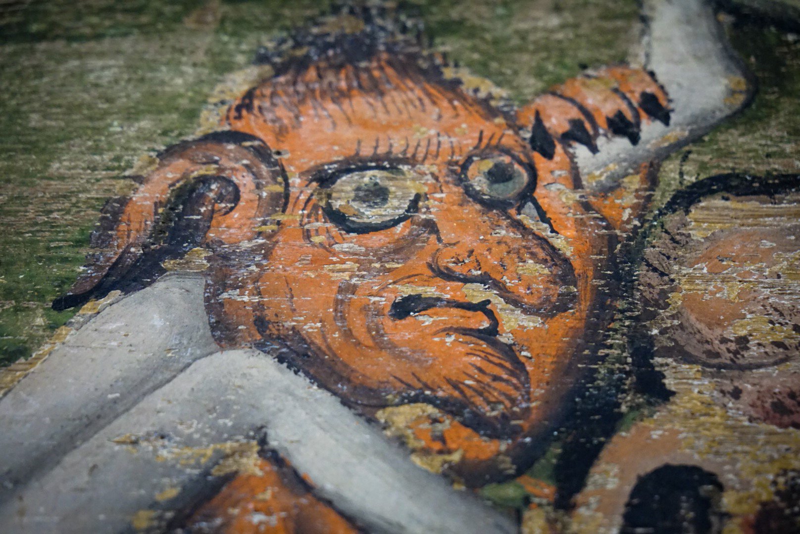 A devilish detail from the Wenhaston Doom. St Peter, Wenhaston, Suffolk.