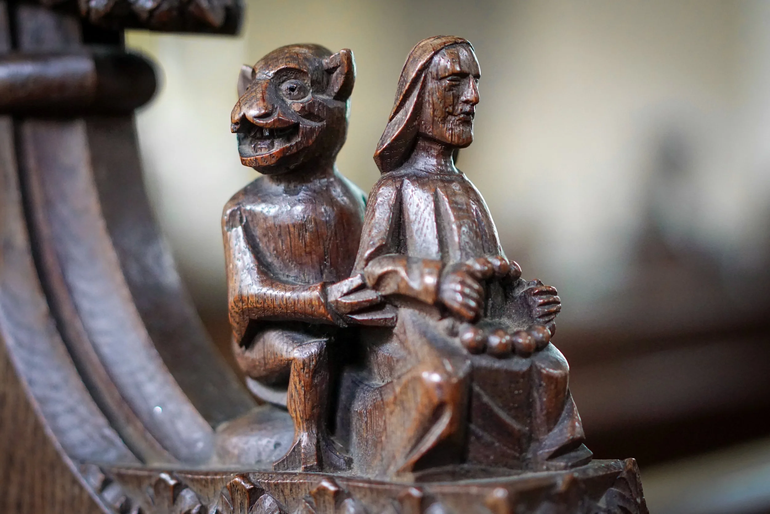 A demon's embrace. St Mary, Wilby, Suffolk.