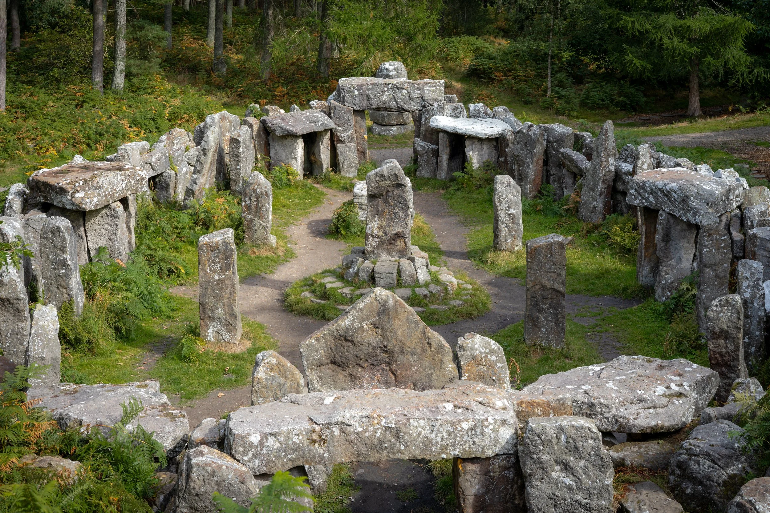 The Druid's Temple, an eccentric homage to Stonehenge built at the behest of local aristocrat William Danby in 1820. Ilton, North Yorkshire.