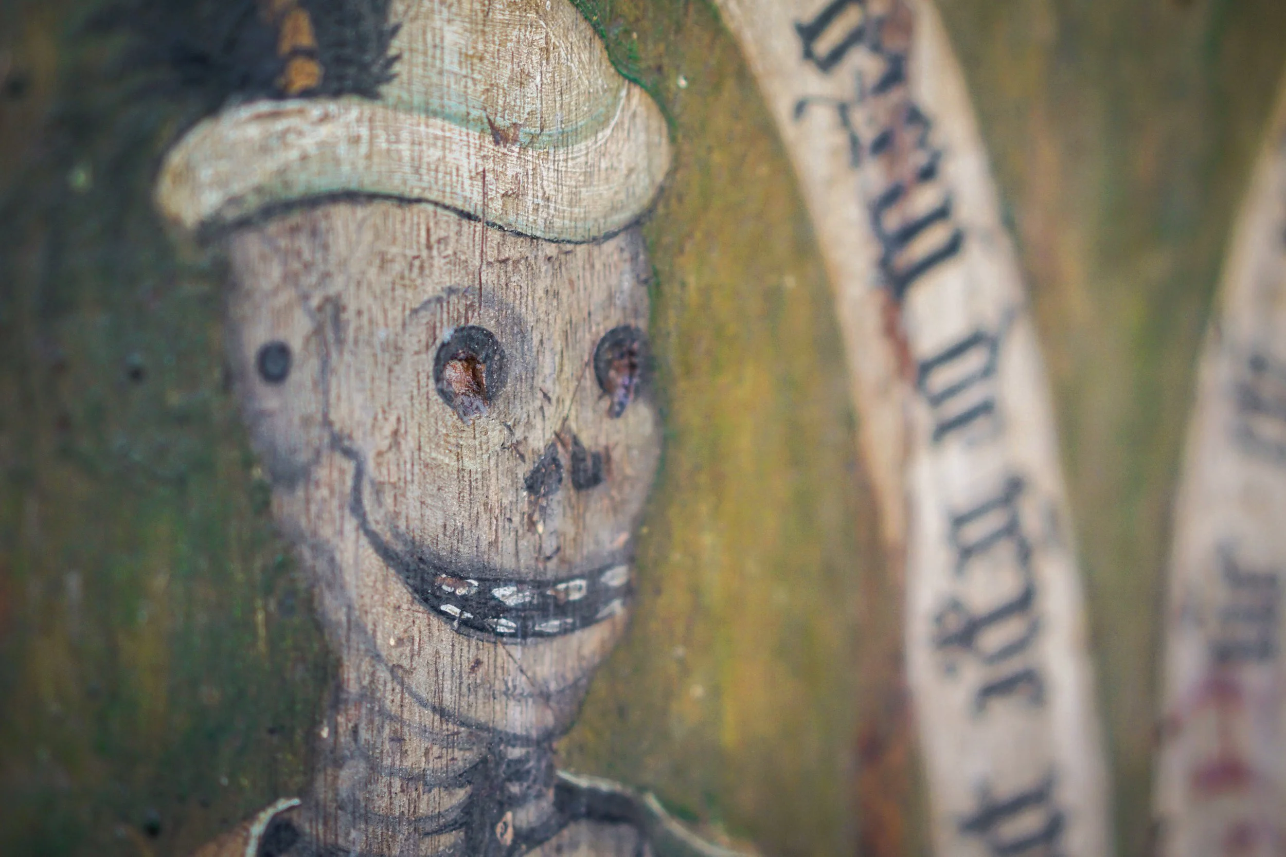 Skeletal detail from the Sparham corpse panels. St Mary, Sparham, Norfolk.