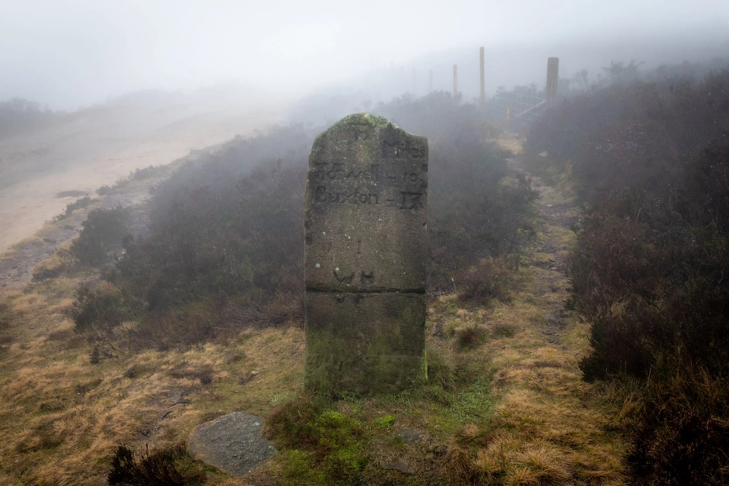 Eighteenth-century guide stoop. Thieves' Bridge, Burbage Moor, Derbyshire.