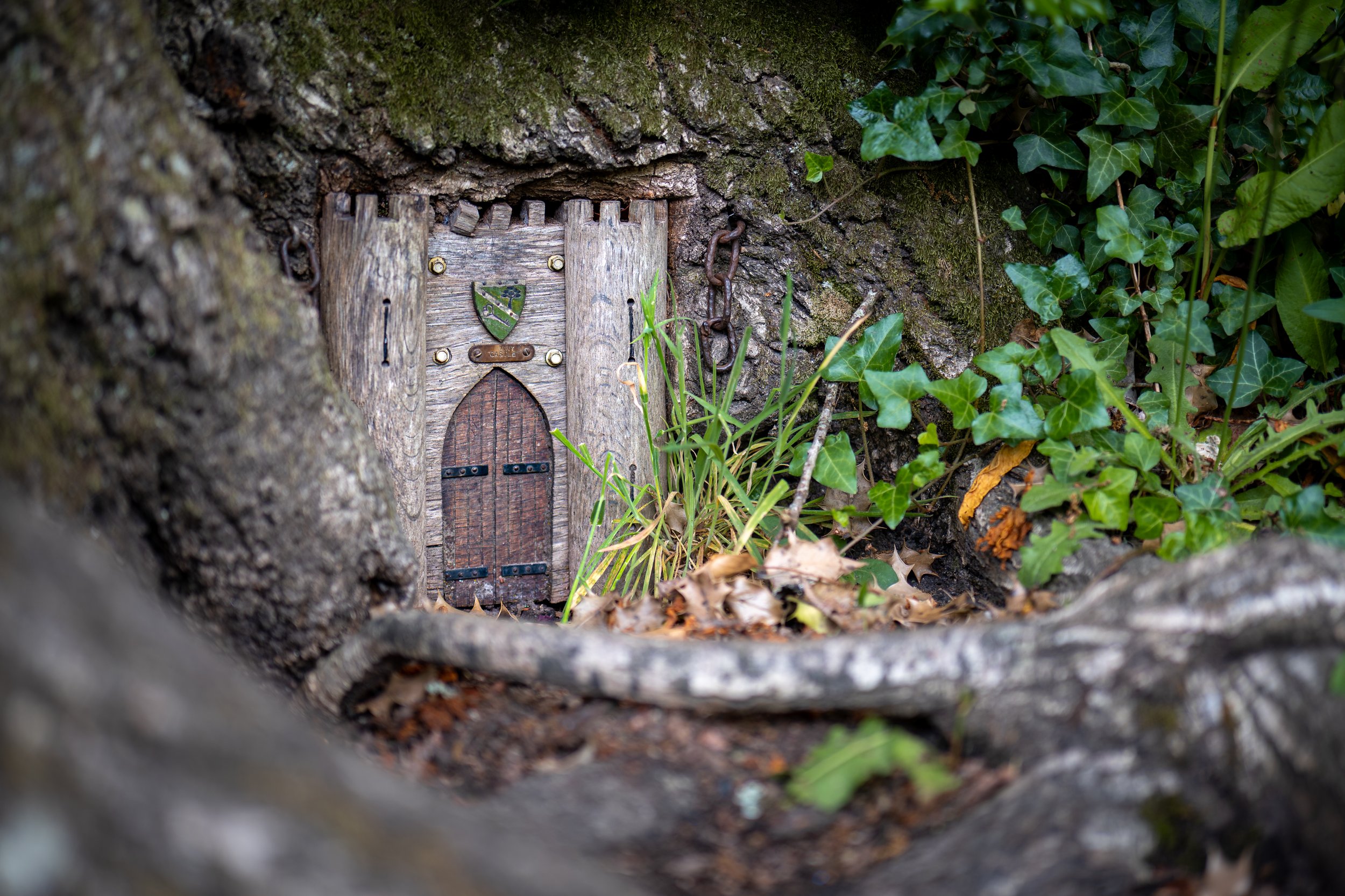 Fairy stronghold at Furzey Gardens in the New Forest, a historic site of fae enterprise. Minstead, Hampshire.