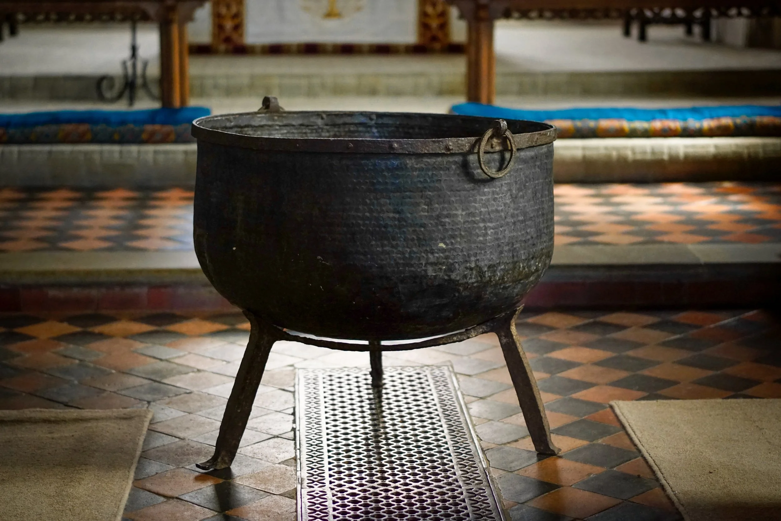 Mother Ludlam's cauldron. St Mary, Frensham, Surrey.