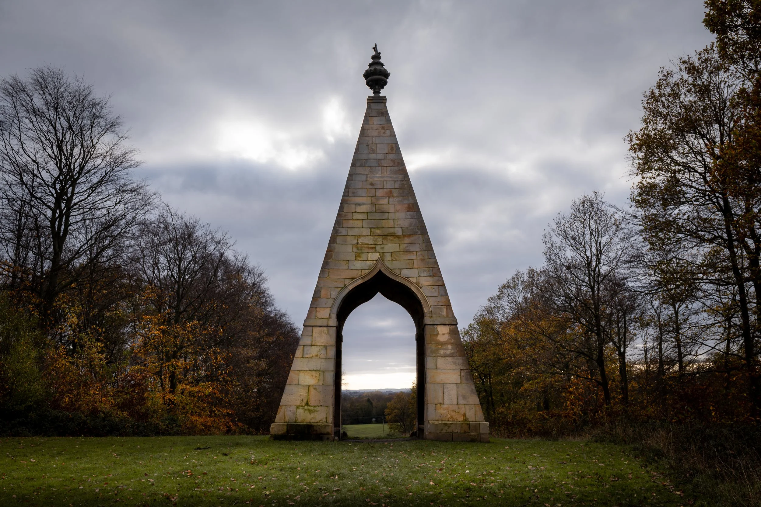 The Needle's Eye, alleged site of executions by firing squad, and one of several bizarre eighteenth-century follies in and around the Wentworth Woodhouse estate. Wentworth, South Yorkshire.