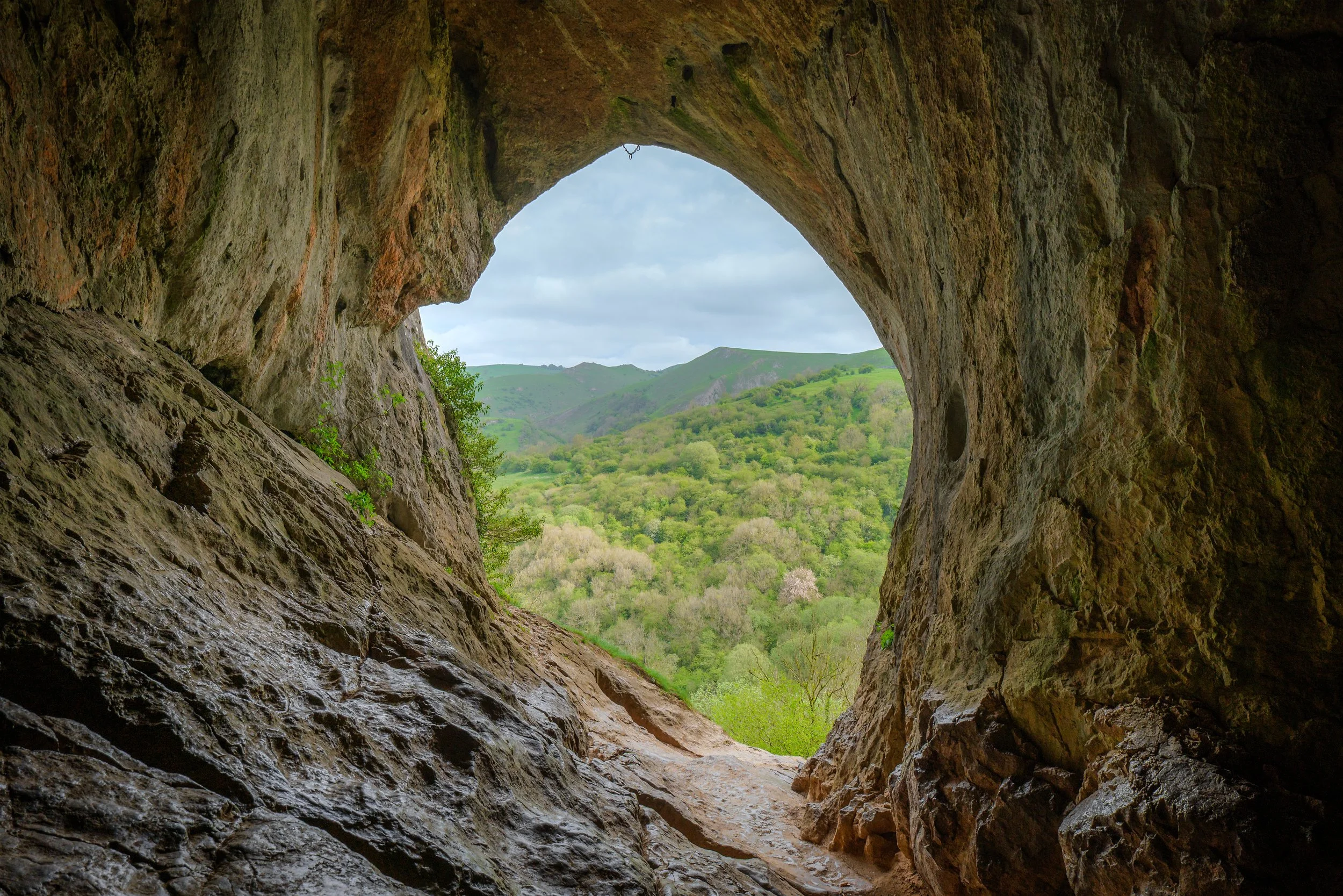 Inside Thor's Cave. Wetton, Derbyshire.