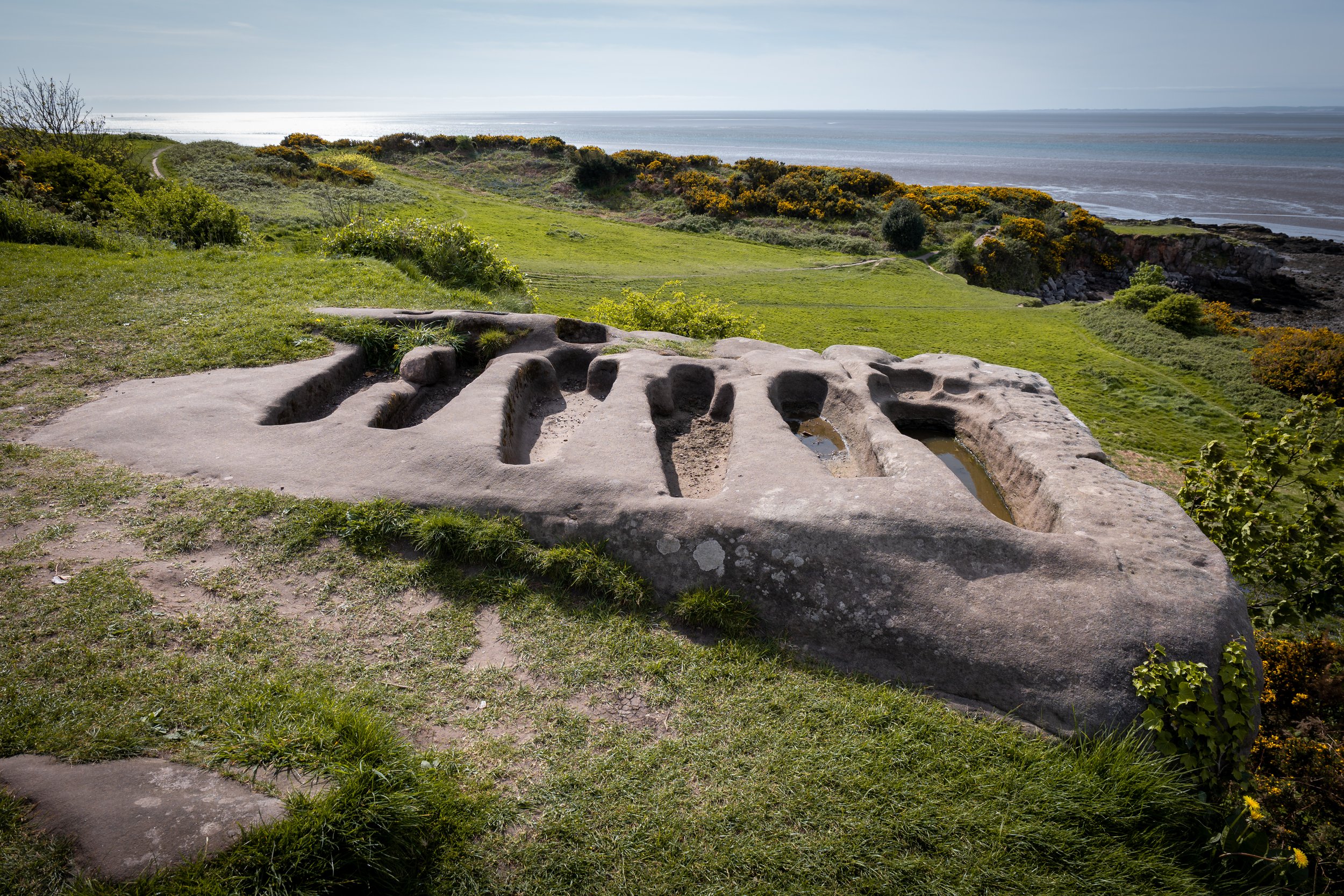 Medieval rock cut tombs. St Patrick, Heysham, Lancashire.