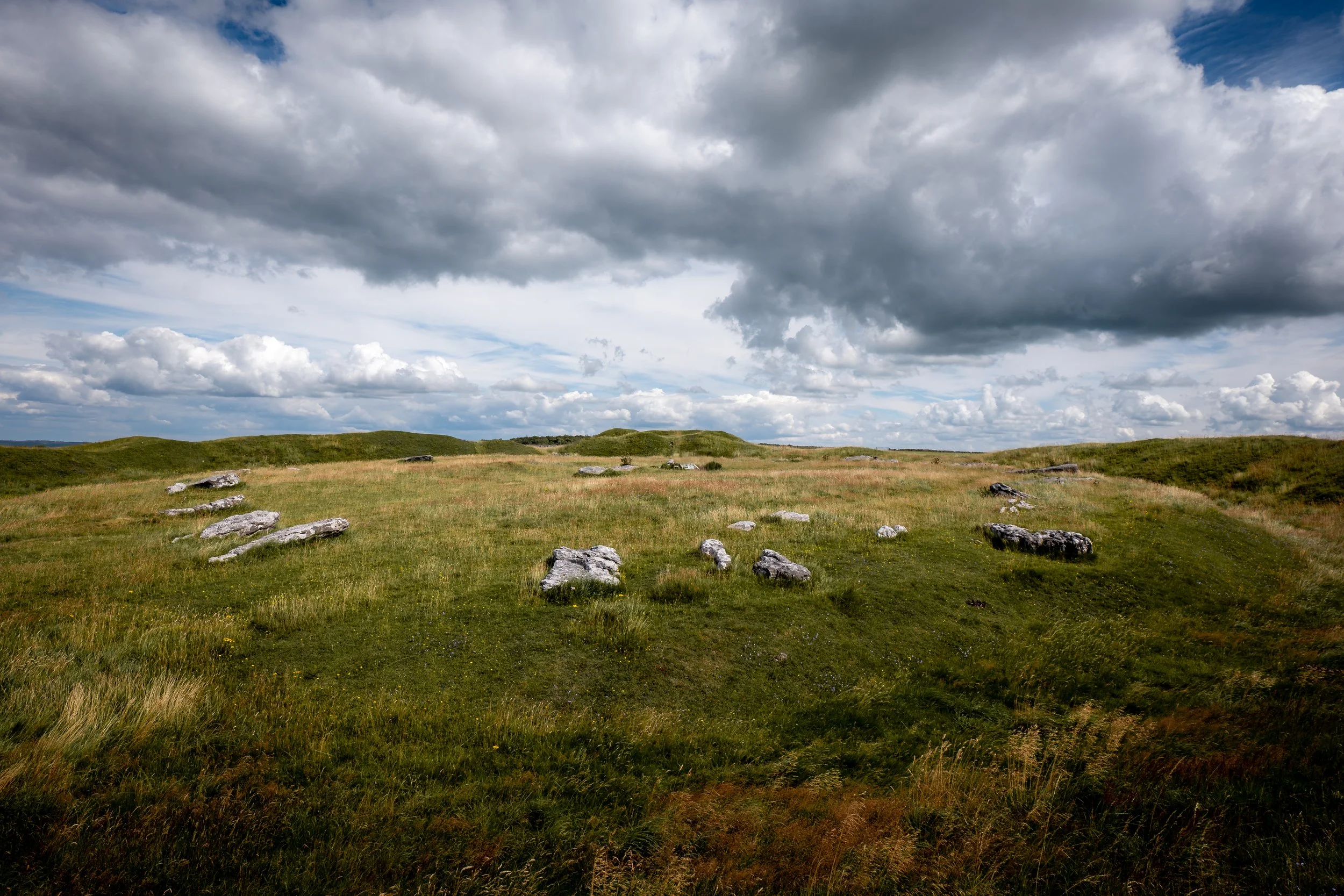 Arbor Low, ancient burial site and stone circle and notorious hive of boggart activity, said to be haunted by the souls of the dead. Derbyshire.