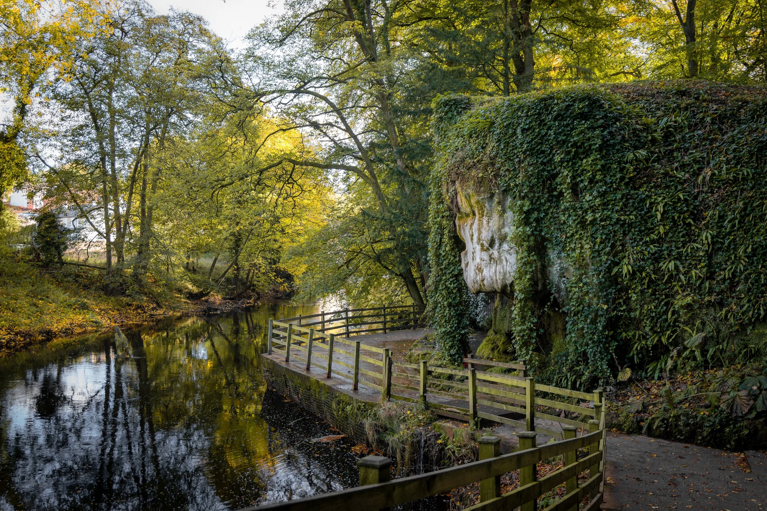 The petrifying or dropping well at Mother Shipton's Cave, England's oldest tourist attraction. Knaresborough, North Yorkshire.