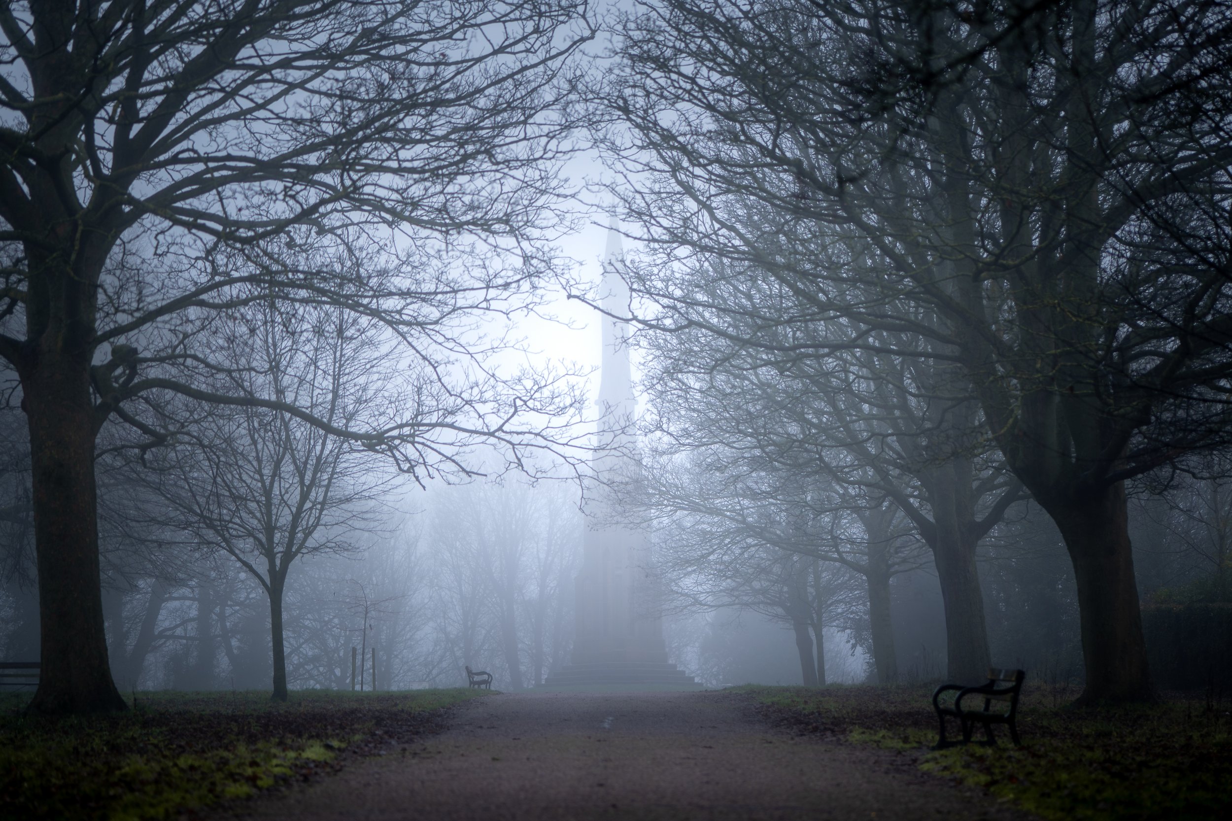 The Cholera Monument, erected to the memory of 402 citizens who died during the 1832 epidemic, and said to be haunted by the Park Ghost or Spring-Heeled Jack. Norfolk Park, Sheffield, South Yorkshire.