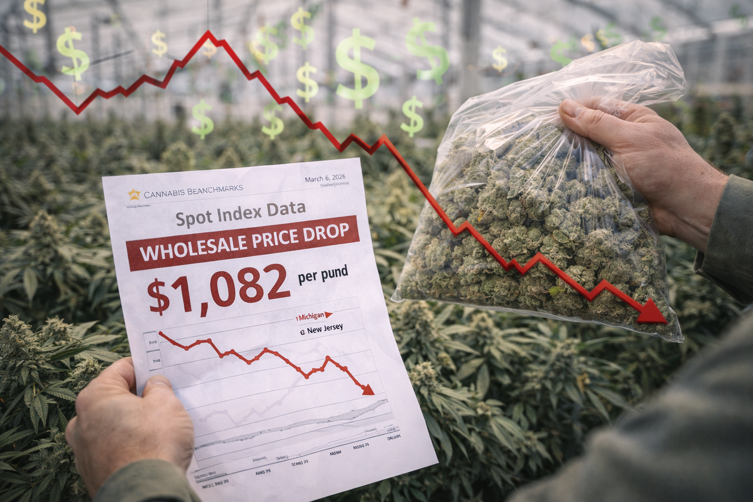 US Cannabis Spot Index Drops To $1,082 Per Pound