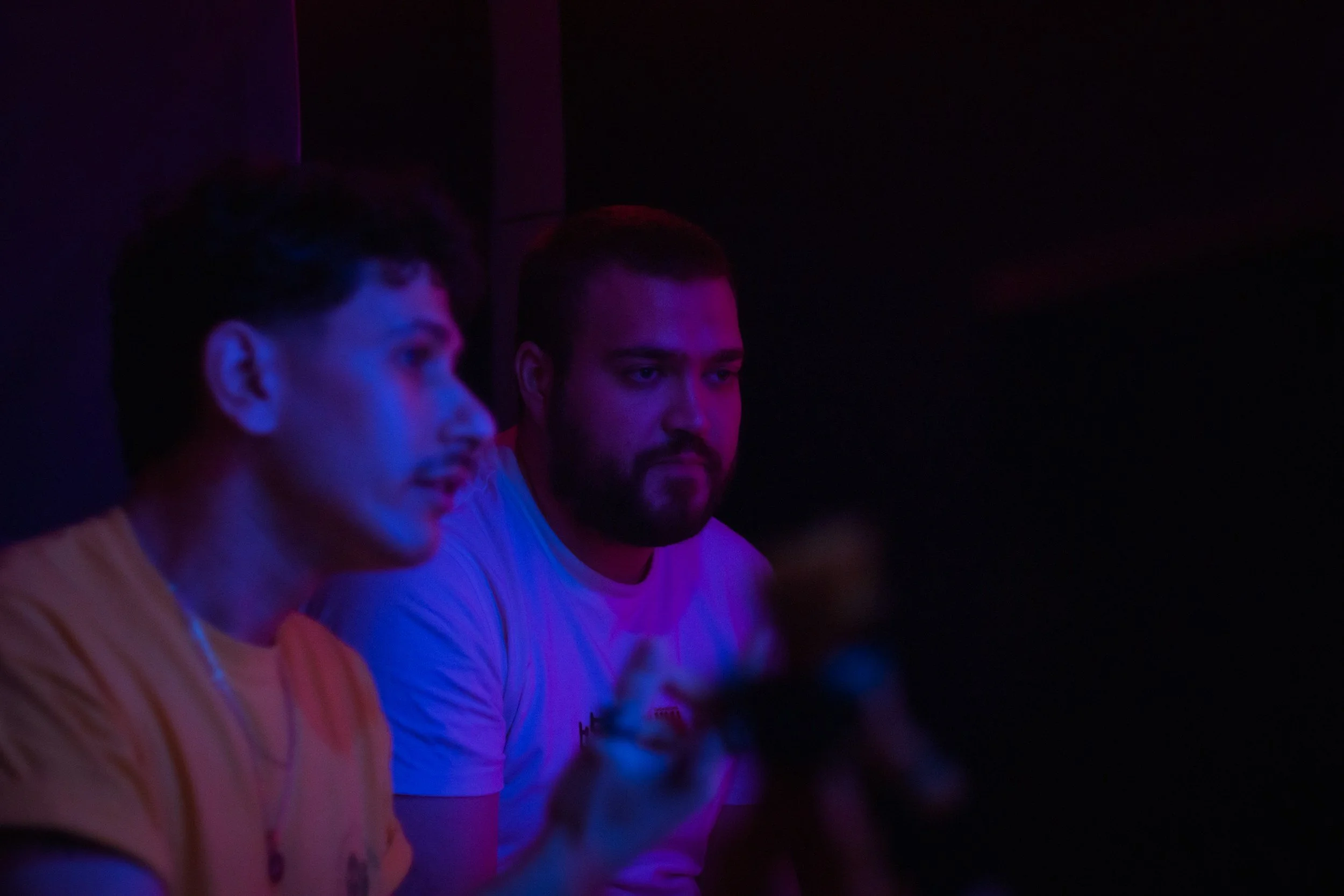 Gay men participating in a guided connection exercise before an ecstatic dance in London