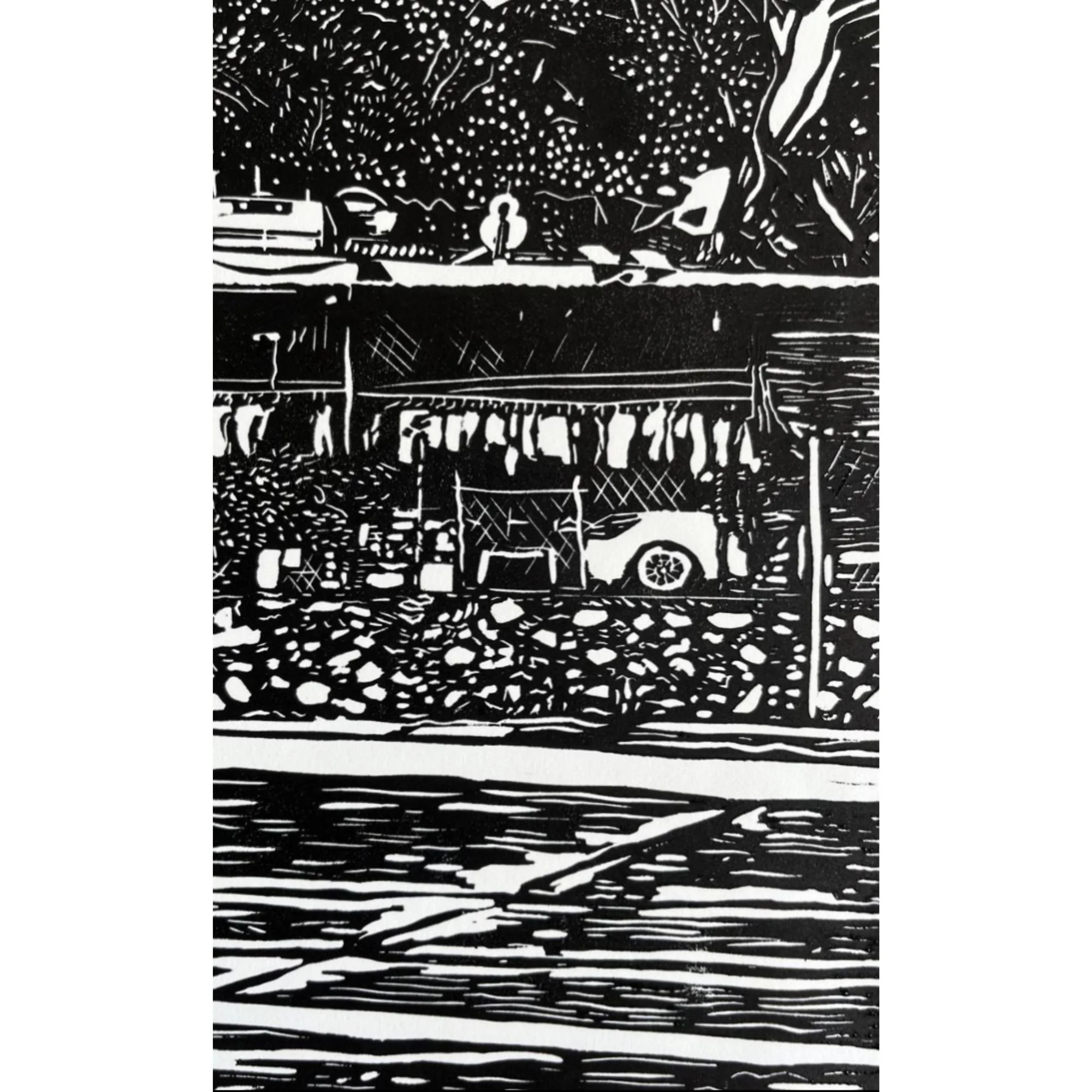 Laundry Day linocut print detail by Mark James Murphy.jpg