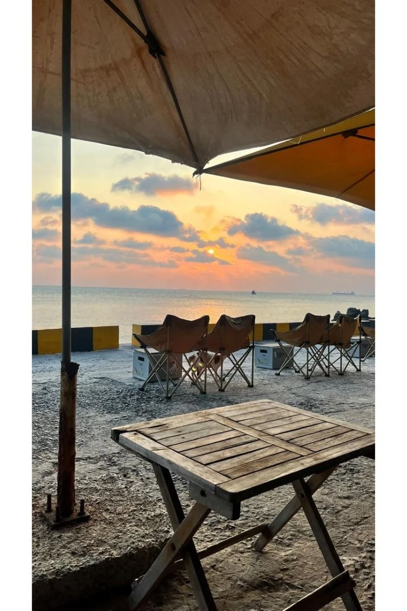 Colourful sunset from a cafe in Vung Tau Vietnam