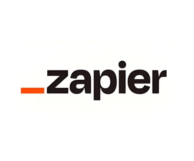 Screenshot of Zapier interface showing multi-step Zap workflow, app integrations, conditional logic, and automation builder for connecting 6000+ apps