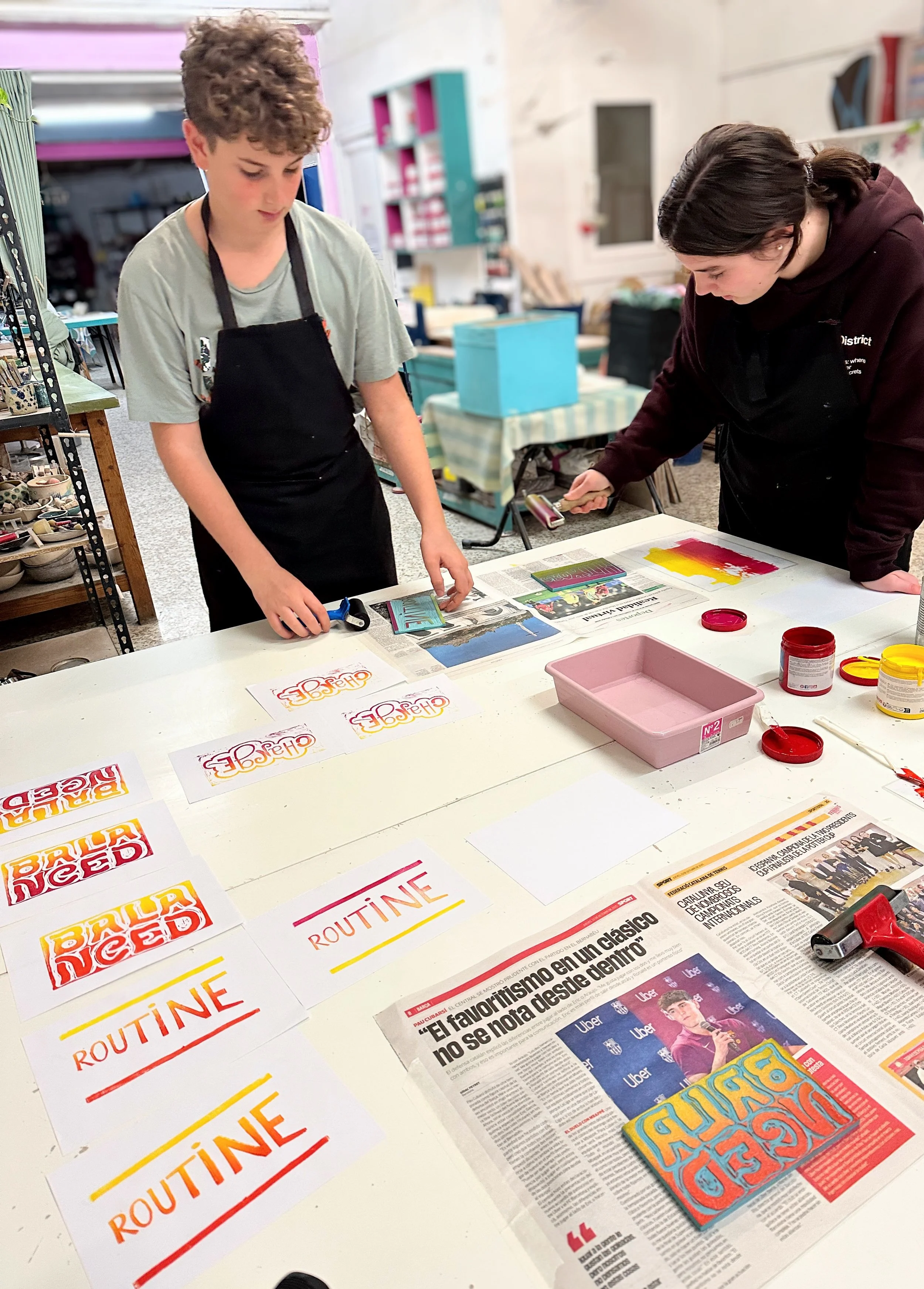 Classes d'anglès creatius a Barcelona. Imprimir una paraula per a l'any.