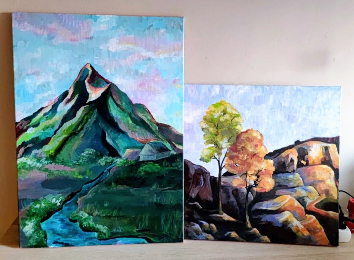 Acrylic landscape paintings
