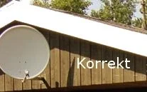 Et tag med en mast uden antenne og teksten 'Korrekt'.