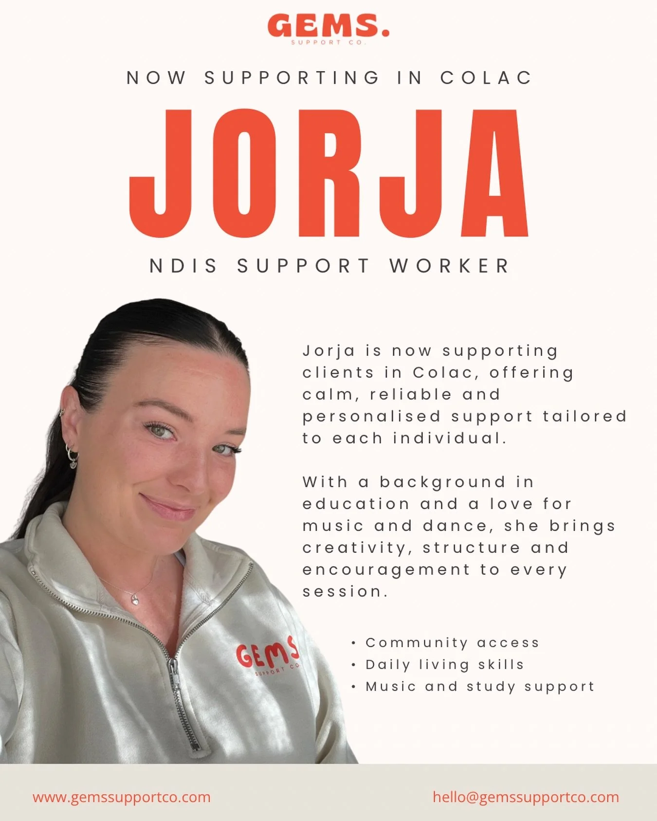 Colac clients ✨

Jorja is now welcoming new participants, with Tuesday sessions currently available.

If you&rsquo;ve been looking for consistent, personalised NDIS support locally, this could be the perfect fit.

Limited availability.
Enquiries welc