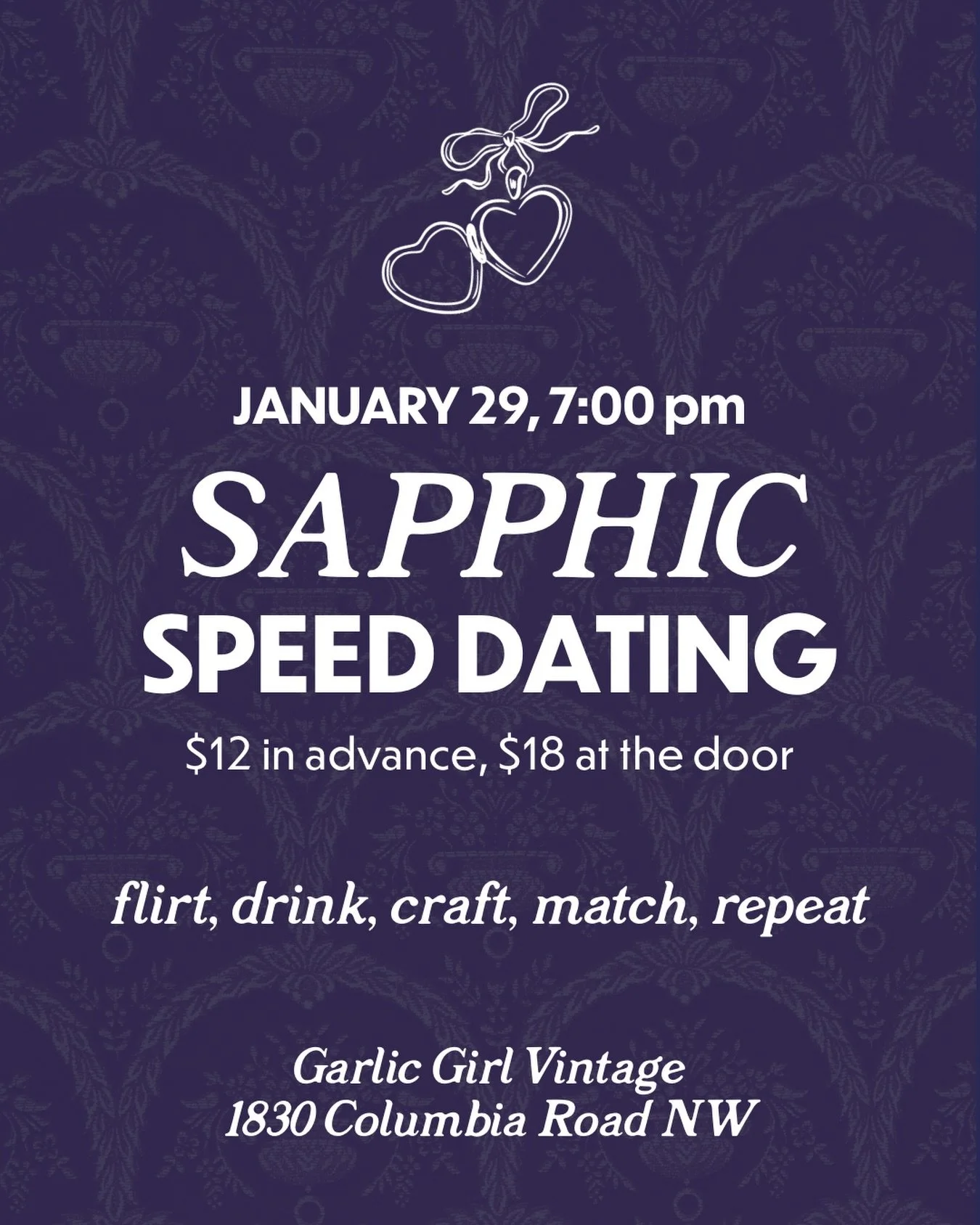 If you&rsquo;ve been waiting for your vintage store meet cute moment&hellip; now&rsquo;s your chance! 

Here&rsquo;s how it works:
7:00 Settle in with a beverage, fill out a name tag, snag a temporary tattoo, and say goodbye to your phone for the nex