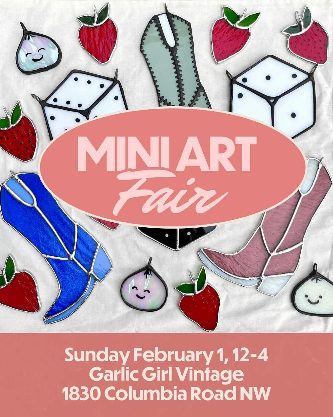 Tomorrow! We&rsquo;re hosting four local artists specializing in a diverse mix of themes and mediums, including: ceramics, stained glass, collage, and block printing. Swing by the shop between 12 and 4 to browse originals and prints, along with your 