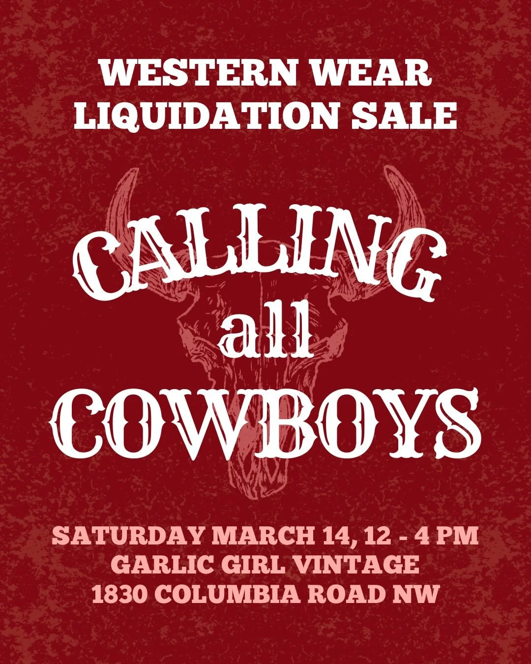TOMORROW: Giddyup garlic gang, we have an amazing sale for you this weekend. All the Fixins (@doctorsfixins) has amassed a huge collection of western, Americana, and folk wear from the USA, Japan, and Europe. BUT he&rsquo;s moving out of DC this summ