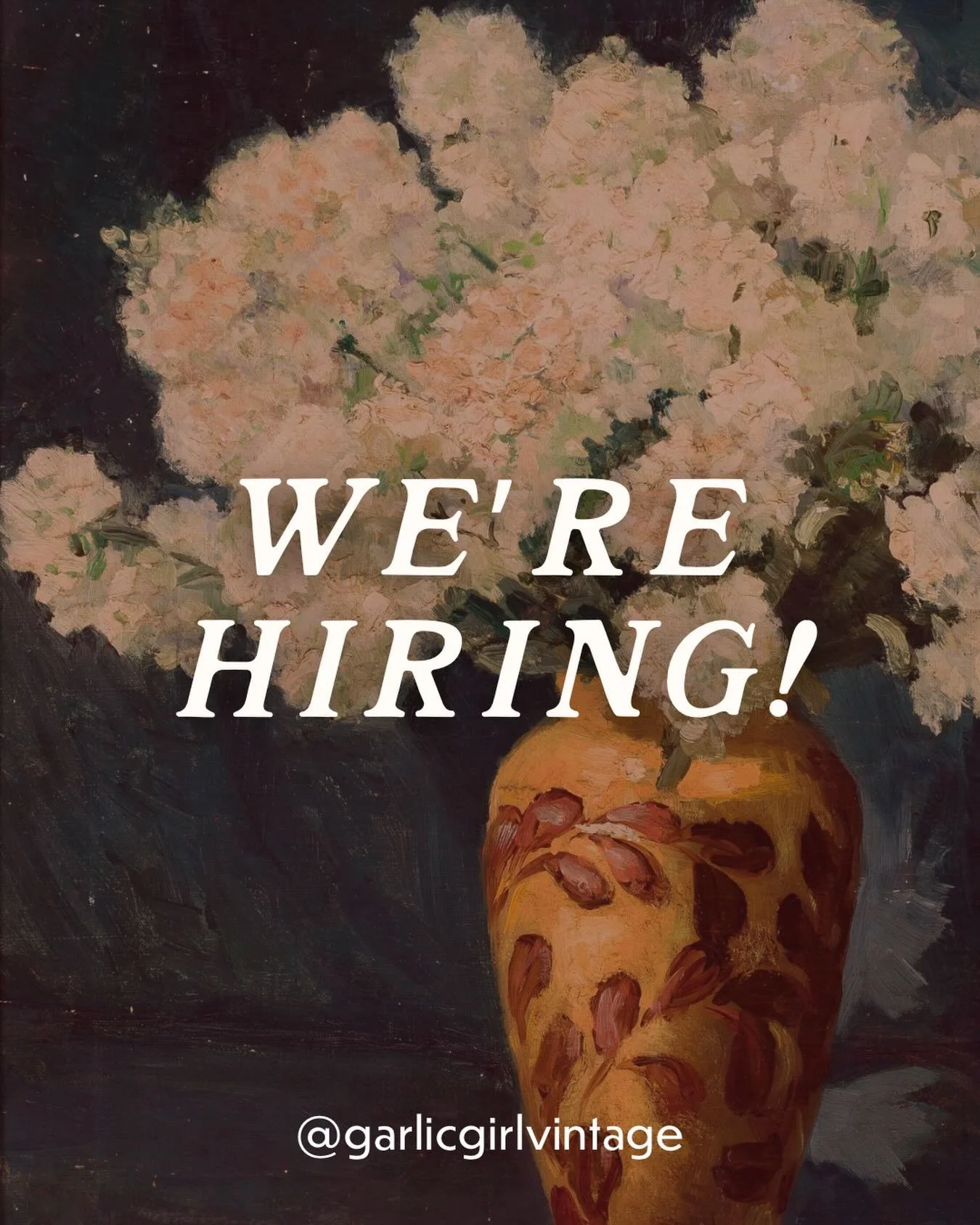 Please share! We&rsquo;re looking for a new member of the GGV team 💛

We&rsquo;re hiring for a part-time shop associate to work weekends (Saturday and Sunday) and one weekday shift. 

Full details and application are at the link in my bio but the gi