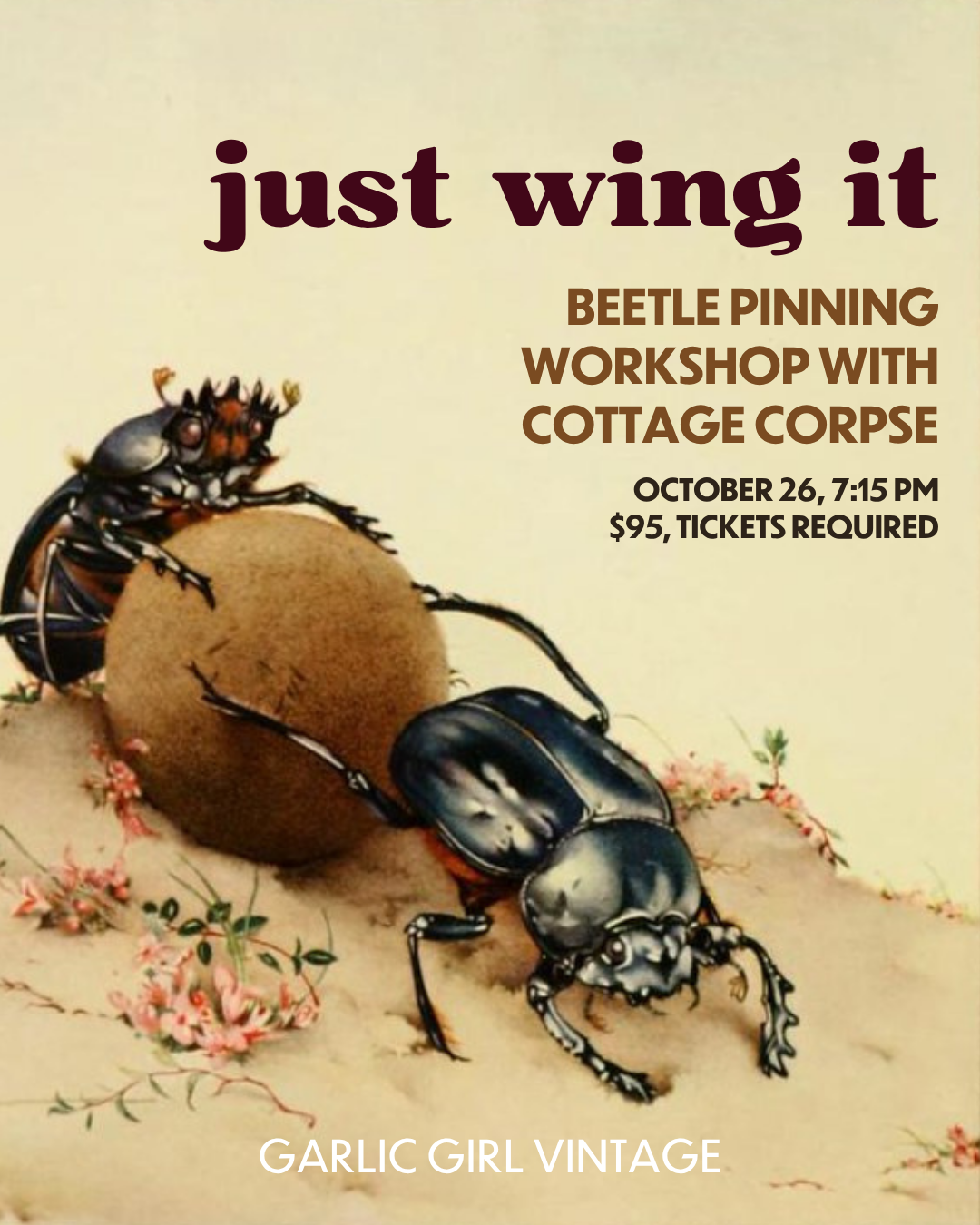 Just Wing It: A Beetle Pinning Class with Cottage Corpse (Cctober 26)