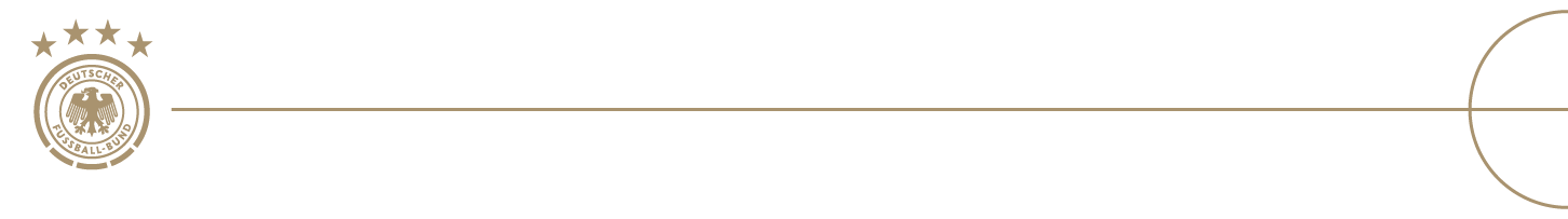 Das Bild zeigt das offizielle Banner des Deutschen Fußball-Bundes (DFB) mit dem DFB-Logo in der oberen linken Ecke.