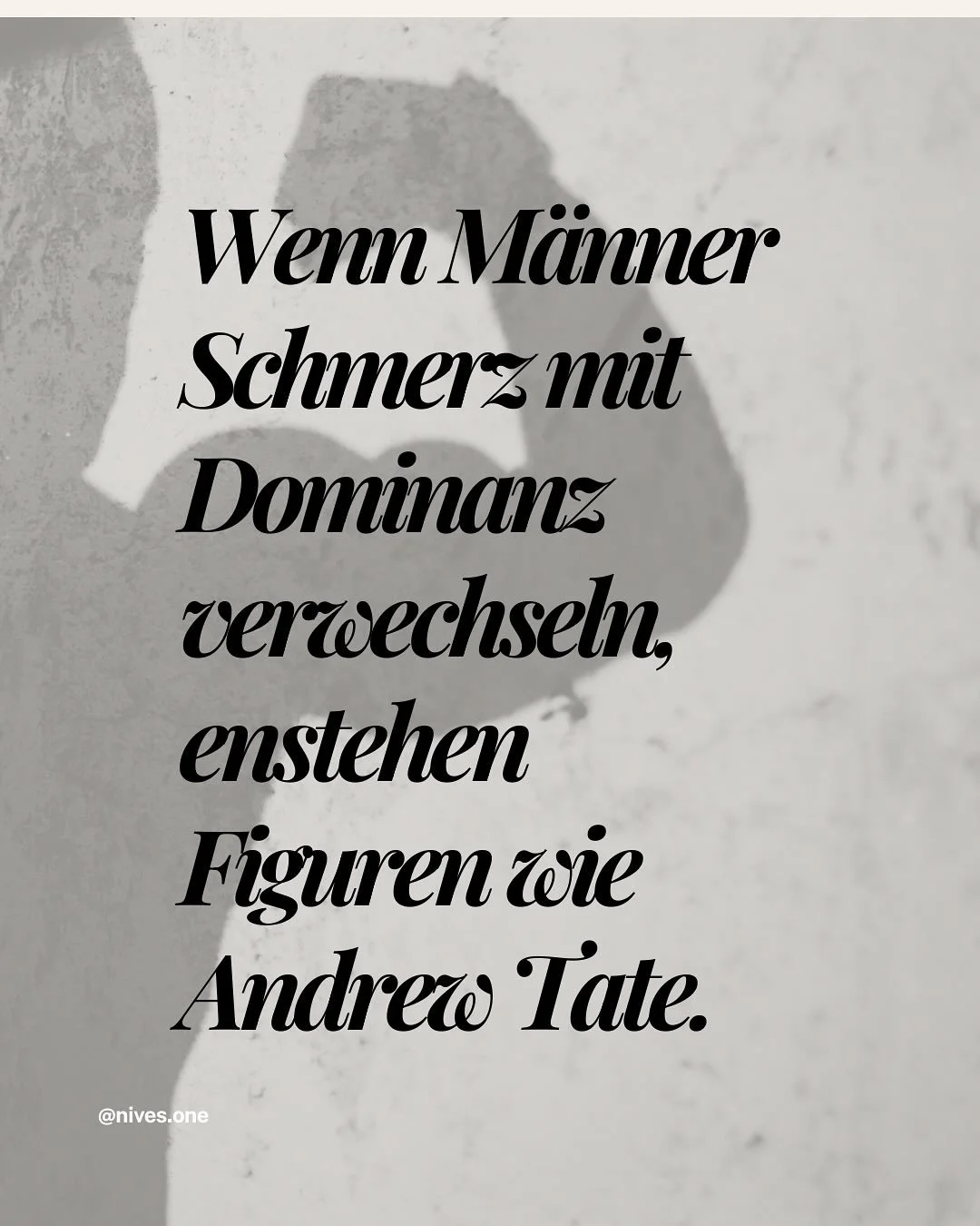 Die Manosph&auml;re ist kein Movement &mdash; sie ist ein globaler Hilfeschrei.

#andrewtate
#manosphere
#toxischem&auml;nnlichkeit
#femininepower
#weiblichkeit
#frauenkraft
#bewusstsein
#gesellschaft
#psychologie
#datingkultur
#frauenrechte
#feminin