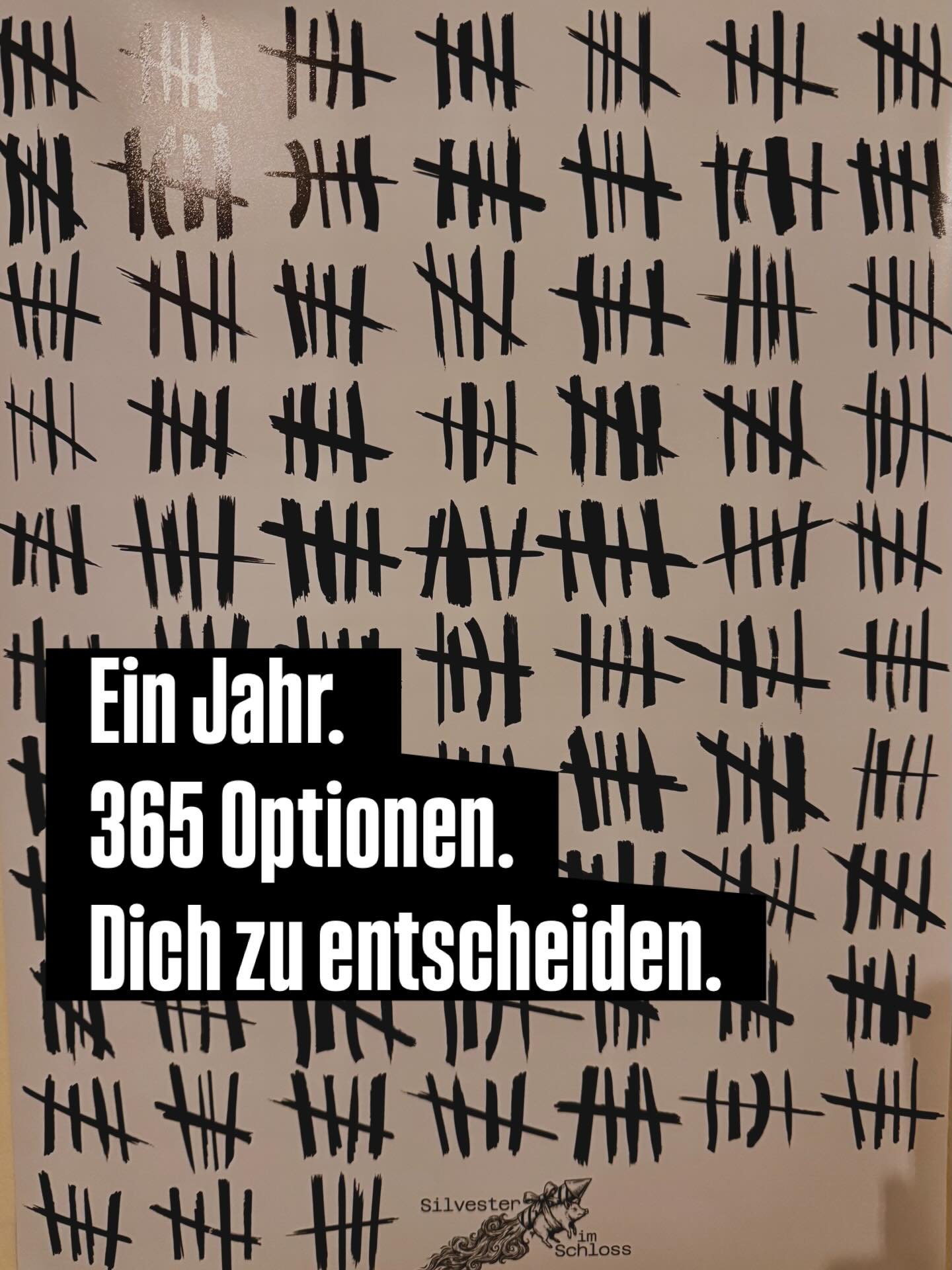 Ein Jahr.
Nicht in Monaten gemessen.
Nicht in Pl&auml;nen.
Sondern in gelebten Tagen.

Jeder dieser Striche steht f&uuml;r einen Tag.
F&uuml;r einen Atemzug.
F&uuml;r eine Entscheidung.
F&uuml;r ein Ja oder ein Nein zu deinem Leben.

Wenn man es so v