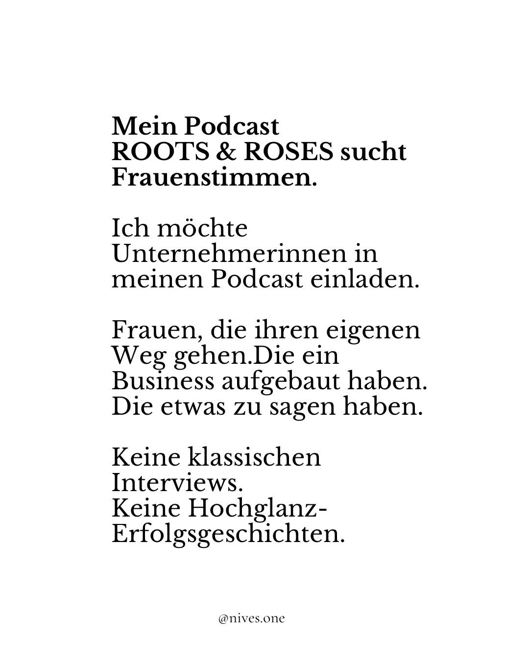 Wor&uuml;ber sprechen wir in Roots &amp; Roses?

🌹 &Uuml;ber Liebe und Verlust.
🌹 &Uuml;ber Weiblichkeit und Wahrheit.
🌹 &Uuml;ber K&ouml;rper, Seele und Begehren.
🌹 &Uuml;ber Mutterschaft und Freiheit.
🌹 &Uuml;ber Erfolg, Scheitern und Neuanf&a