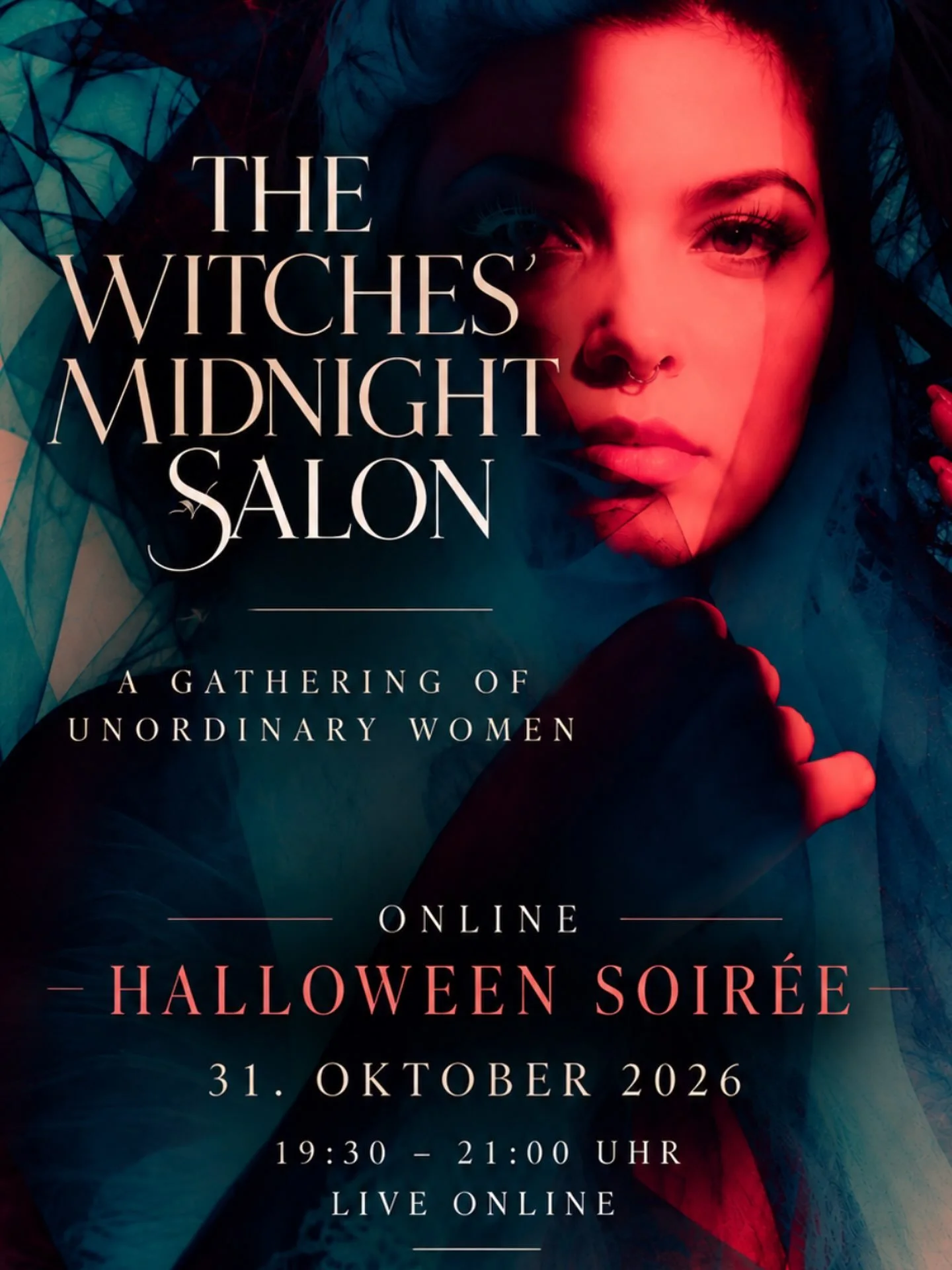 THE WITCHES&rsquo; MIDNIGHT SALON 🖤
A Gathering of Unordinary Women.

Am 31. Oktober &ouml;ffne ich die T&uuml;ren zu einem etwas anderen Halloween-Abend.

Ein digitaler Salon f&uuml;r ungew&ouml;hnliche Frauen. Ein bisschen geheimnisvoll, ein bissc