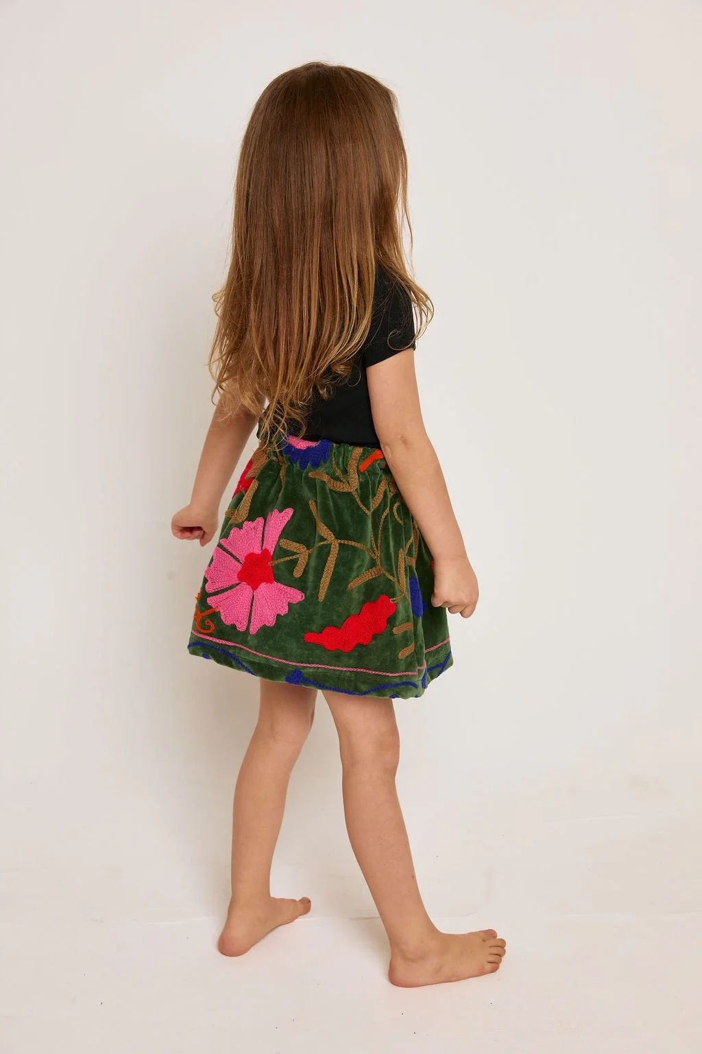 Velvet Suzani Skirt for Kids