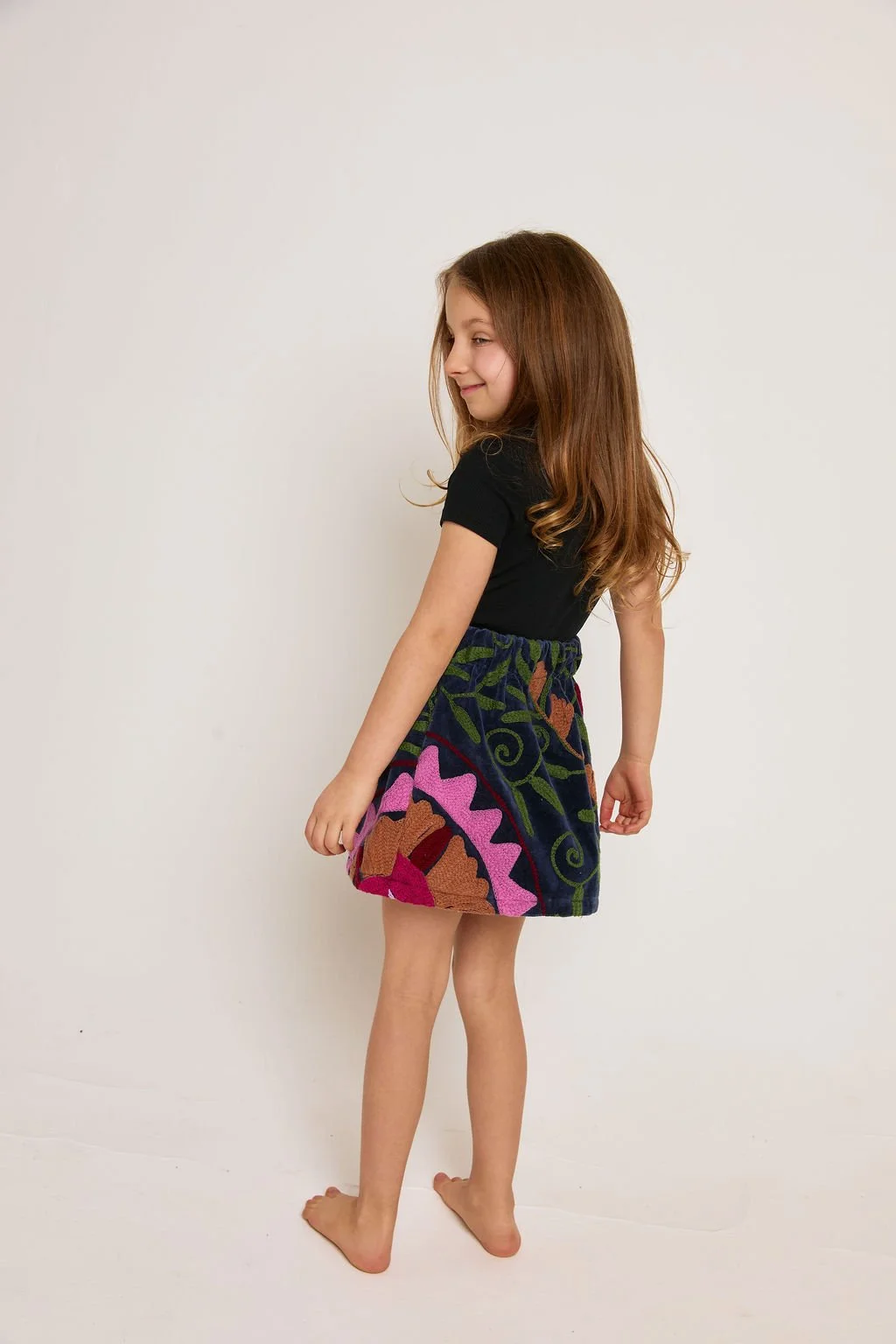 Velvet Suzani Skirt for Kids